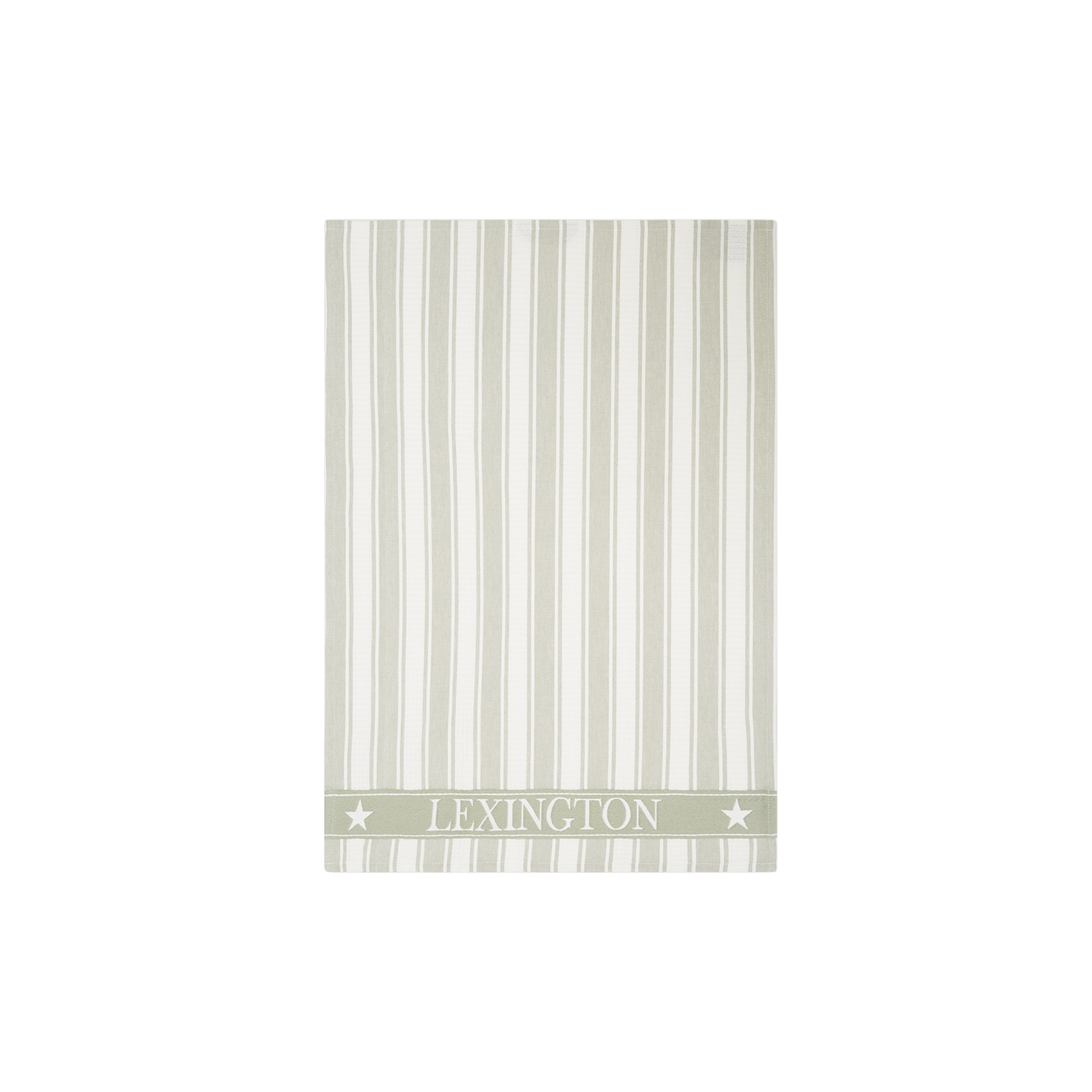 Lexington - Icons Cotton Twill Waffle Striped Kitchen Towel, sage green/white