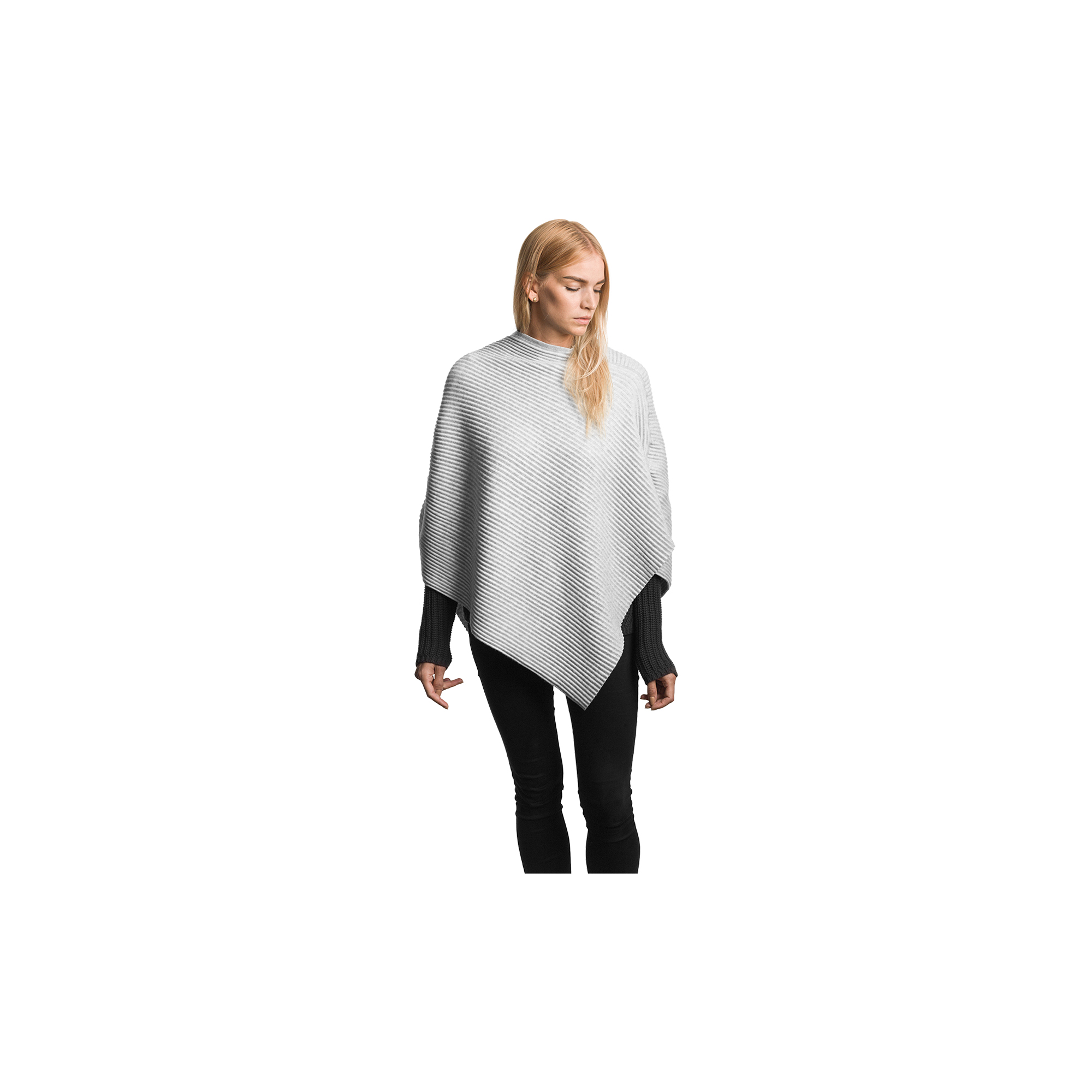 Design House Stockholm - Pleece Poncho, light grey - Str. Small