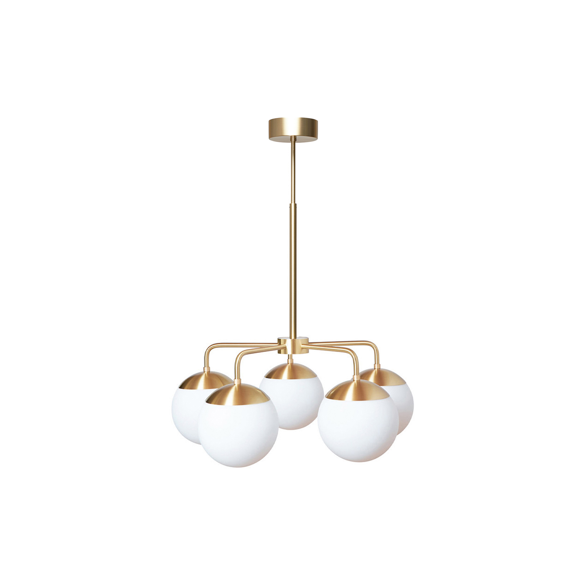 Rubn - Lord 5 Chandelier, brass/opal