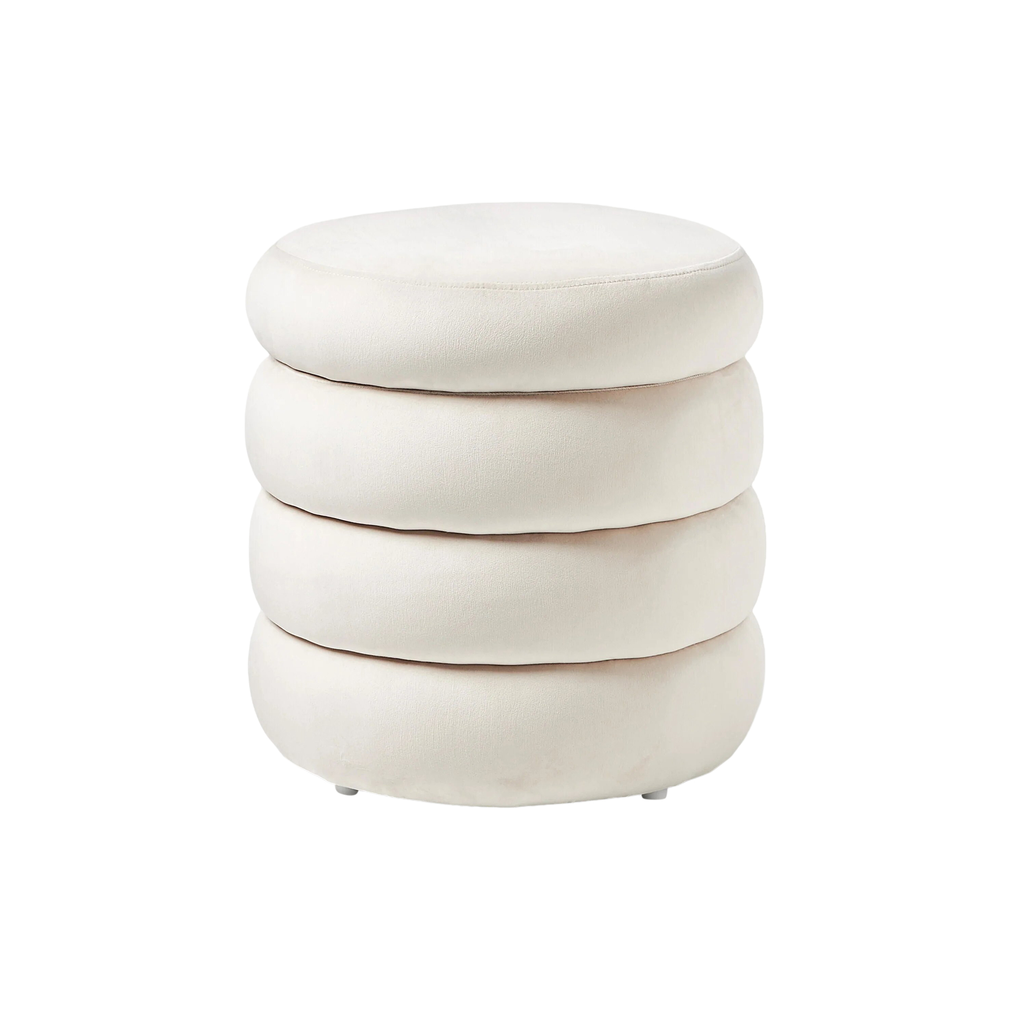 Westwing Collection - Alto Pouf with Storage Space, feather off white