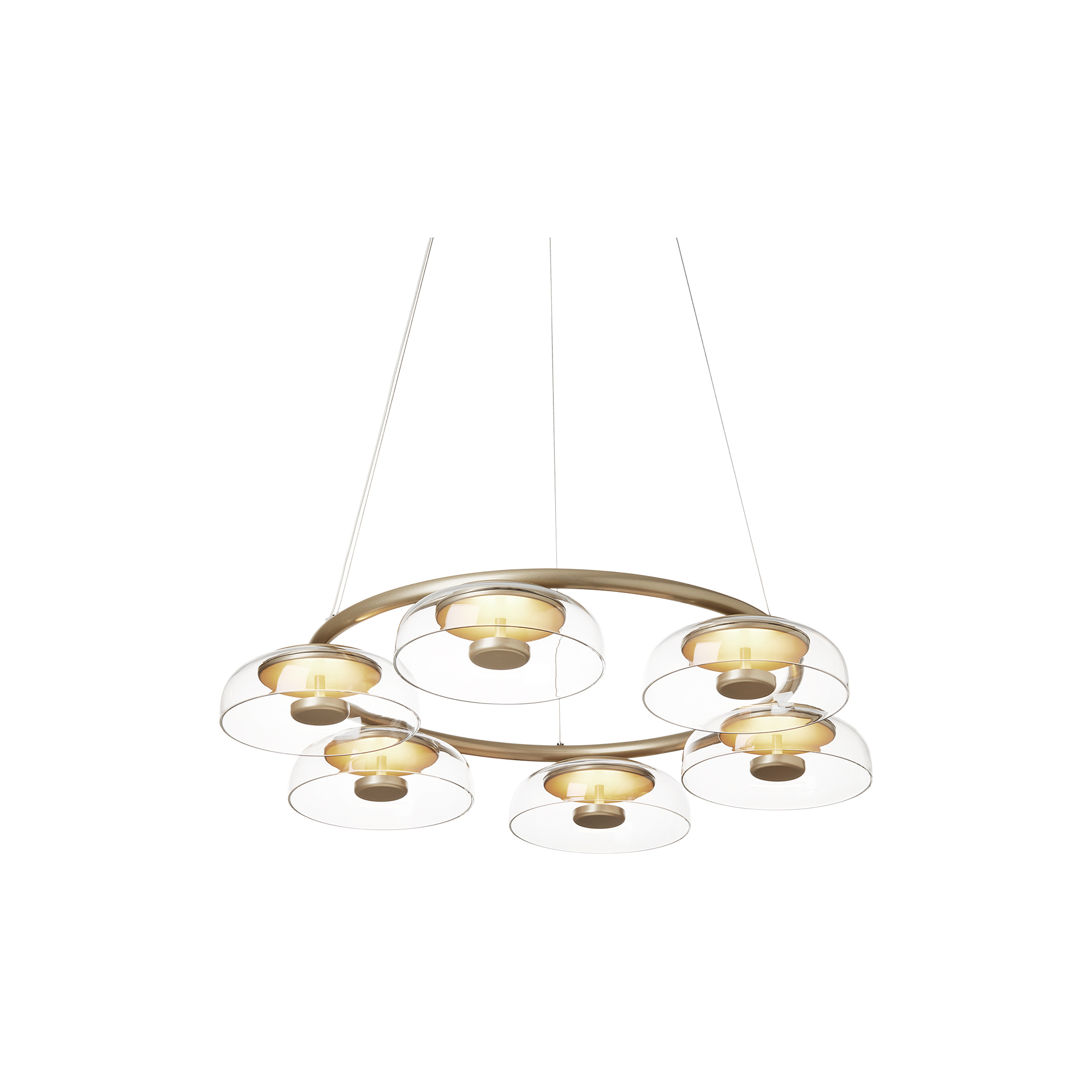Nuura - Blossi 6 Pendant, nordic gold/clear