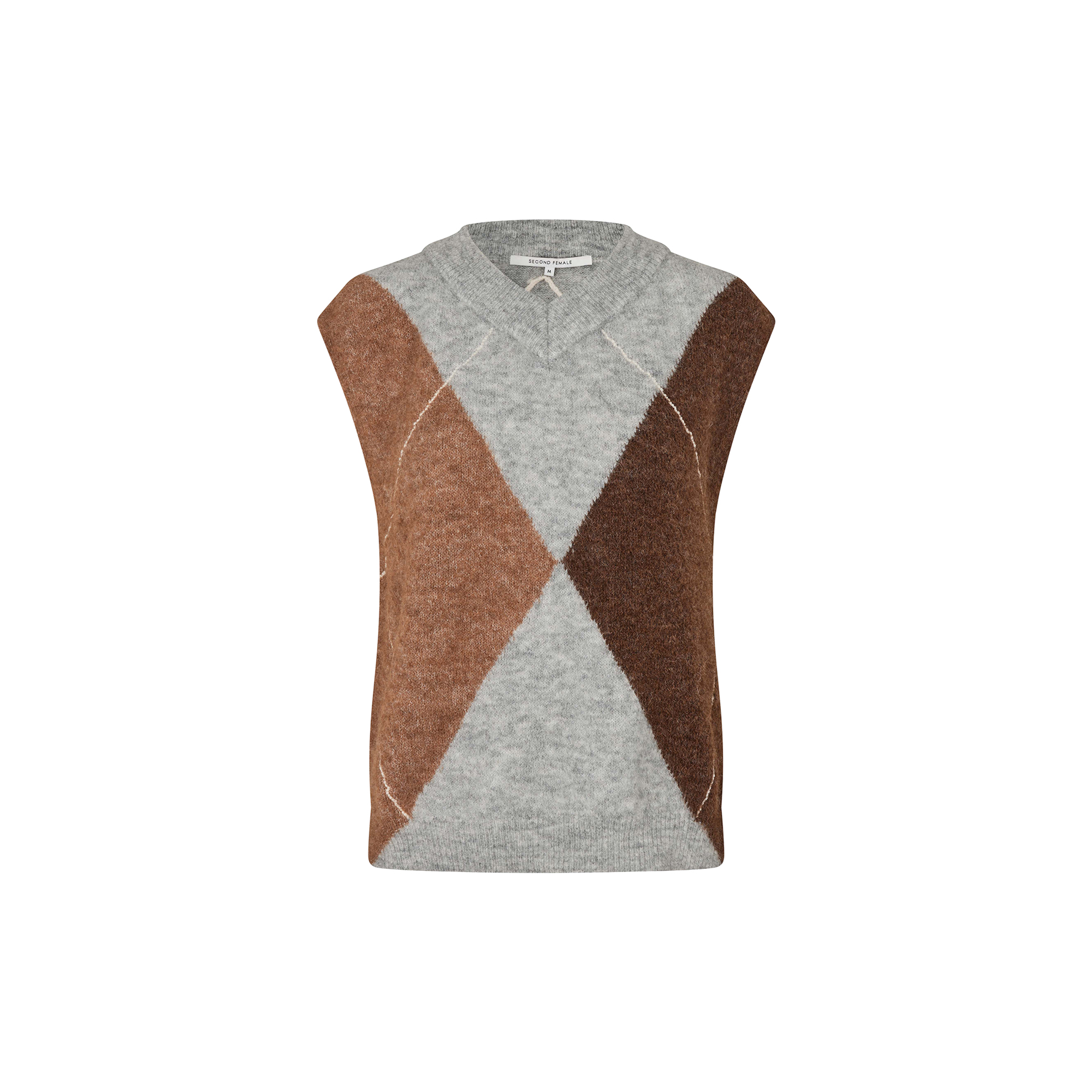 Second Female - Forca Knit Vest, light grey melange - Str. XL