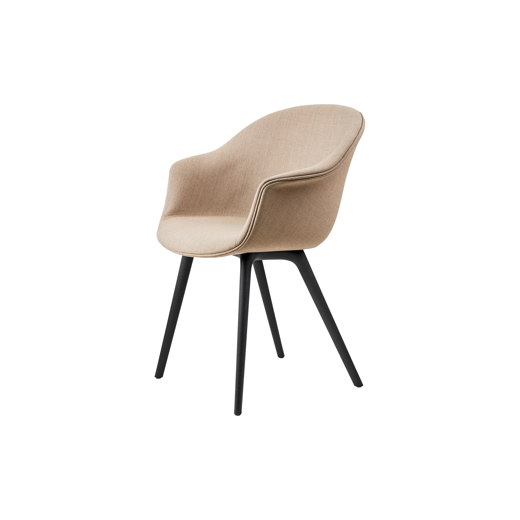 GUBI - Bat Dining Chair Fully Upholstered, Remix 3 233/black - H: 83 x B: 61 x D: 57 cm.