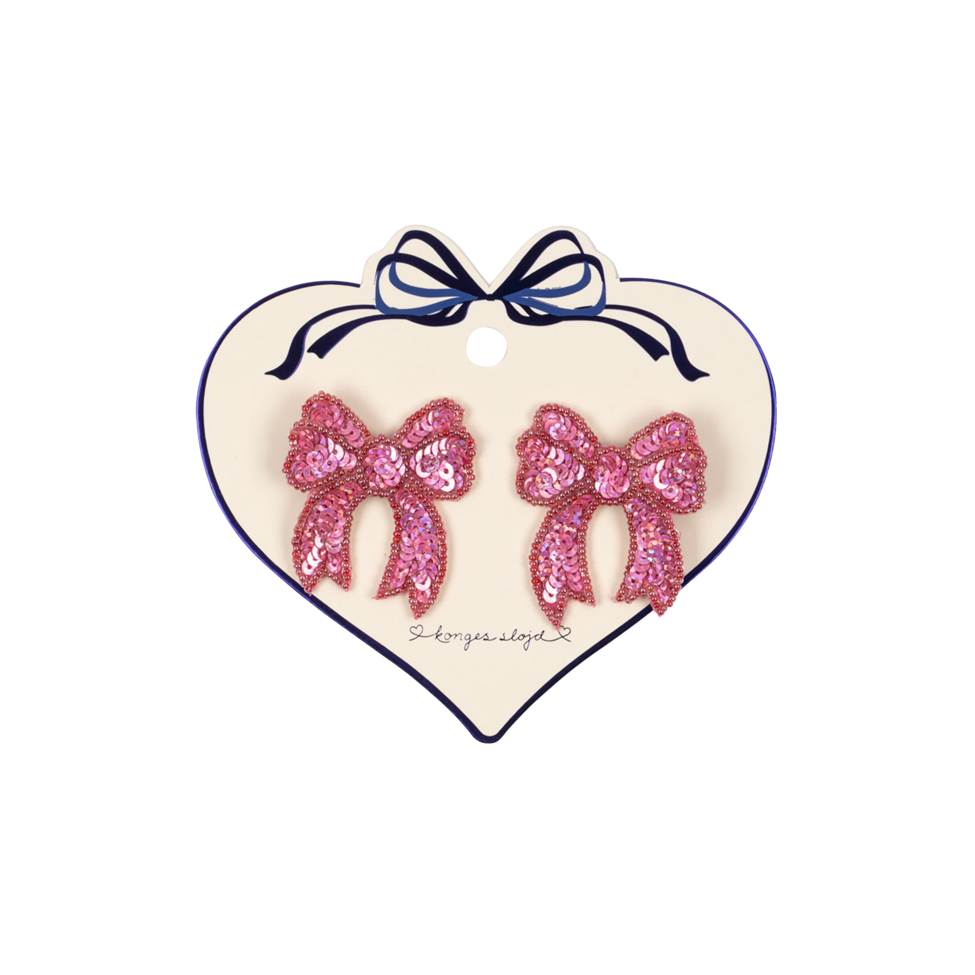 Konges Sløjd - 2 Pack Sequin Bow Hair Clip, rapture rose