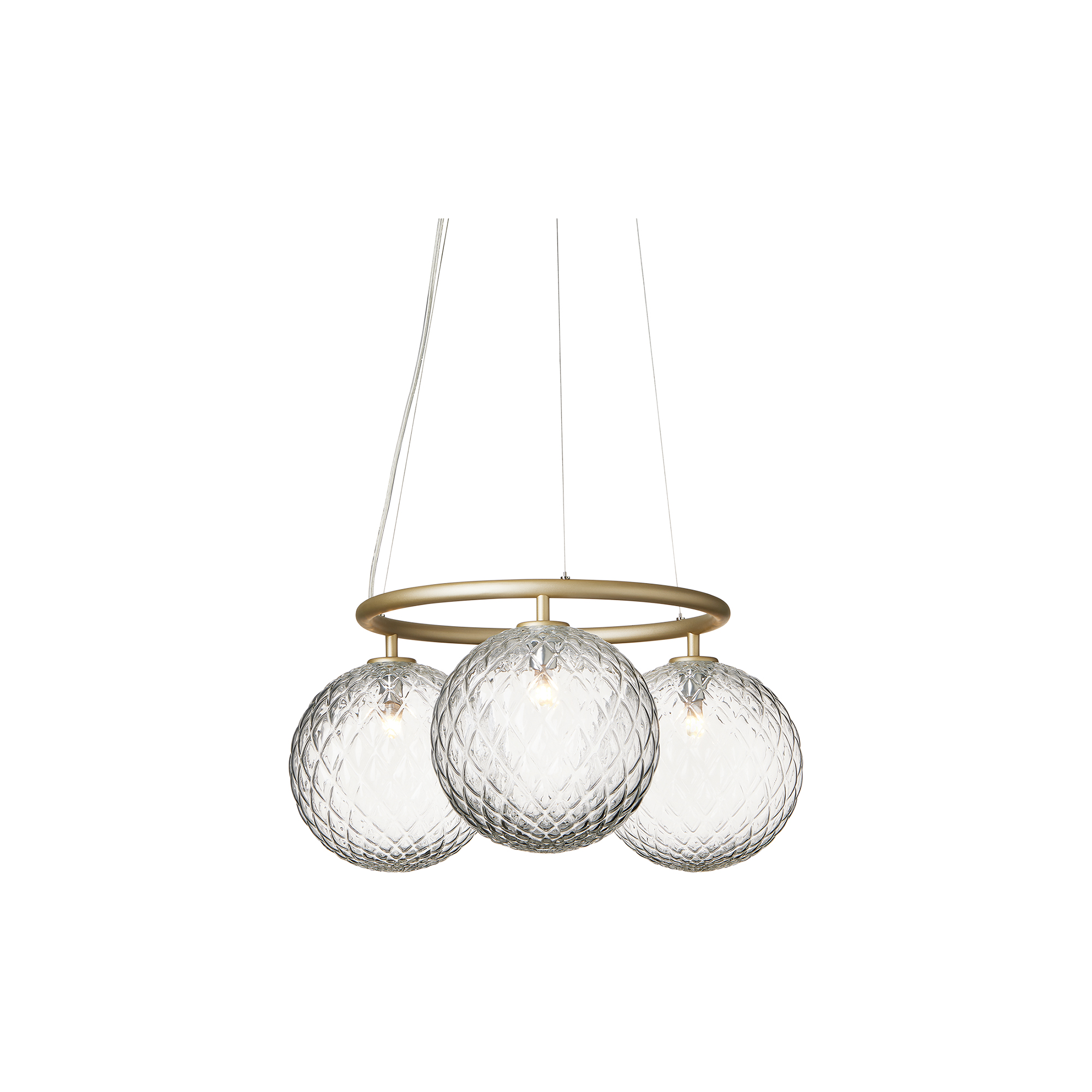 Nuura - Miira 3 Circular Pendant, brass/optic clear
