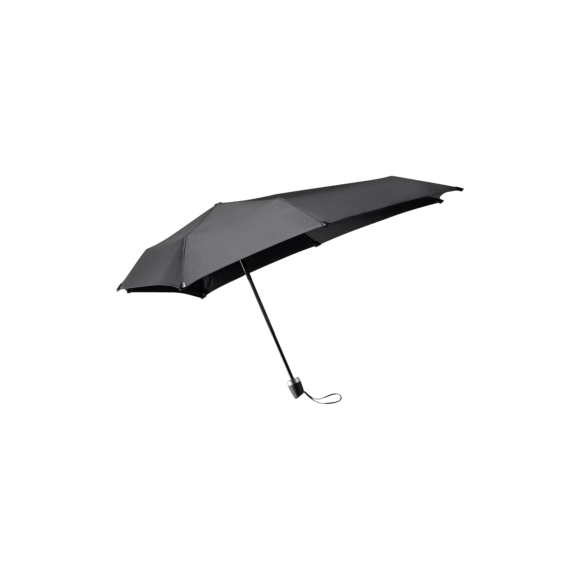 Senz - Mini foldable storm umbrella, pure black - 91x91 cm