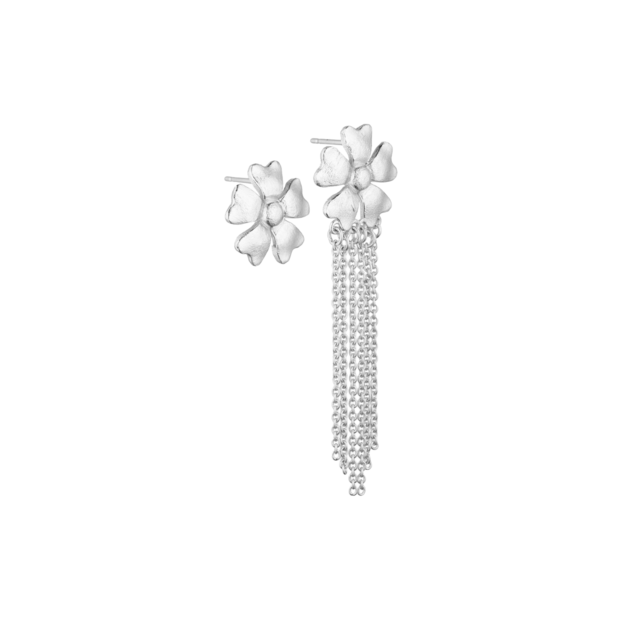 Pure by Nat - Poppy Chain Øreringe, forsølvet