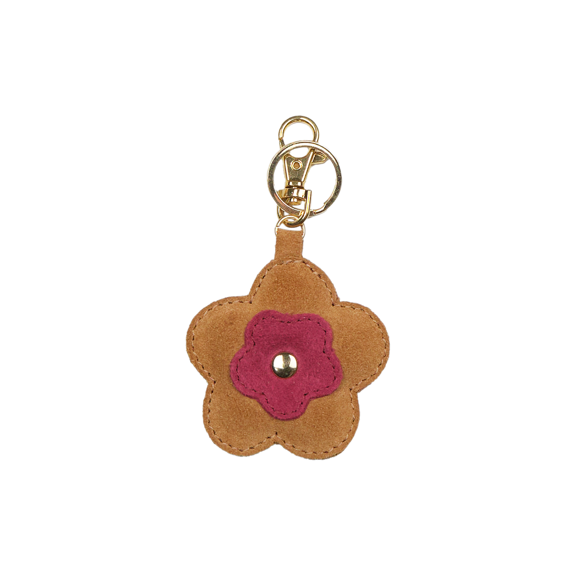 Luna Moon - Portobello Bag Charm, camel/pink