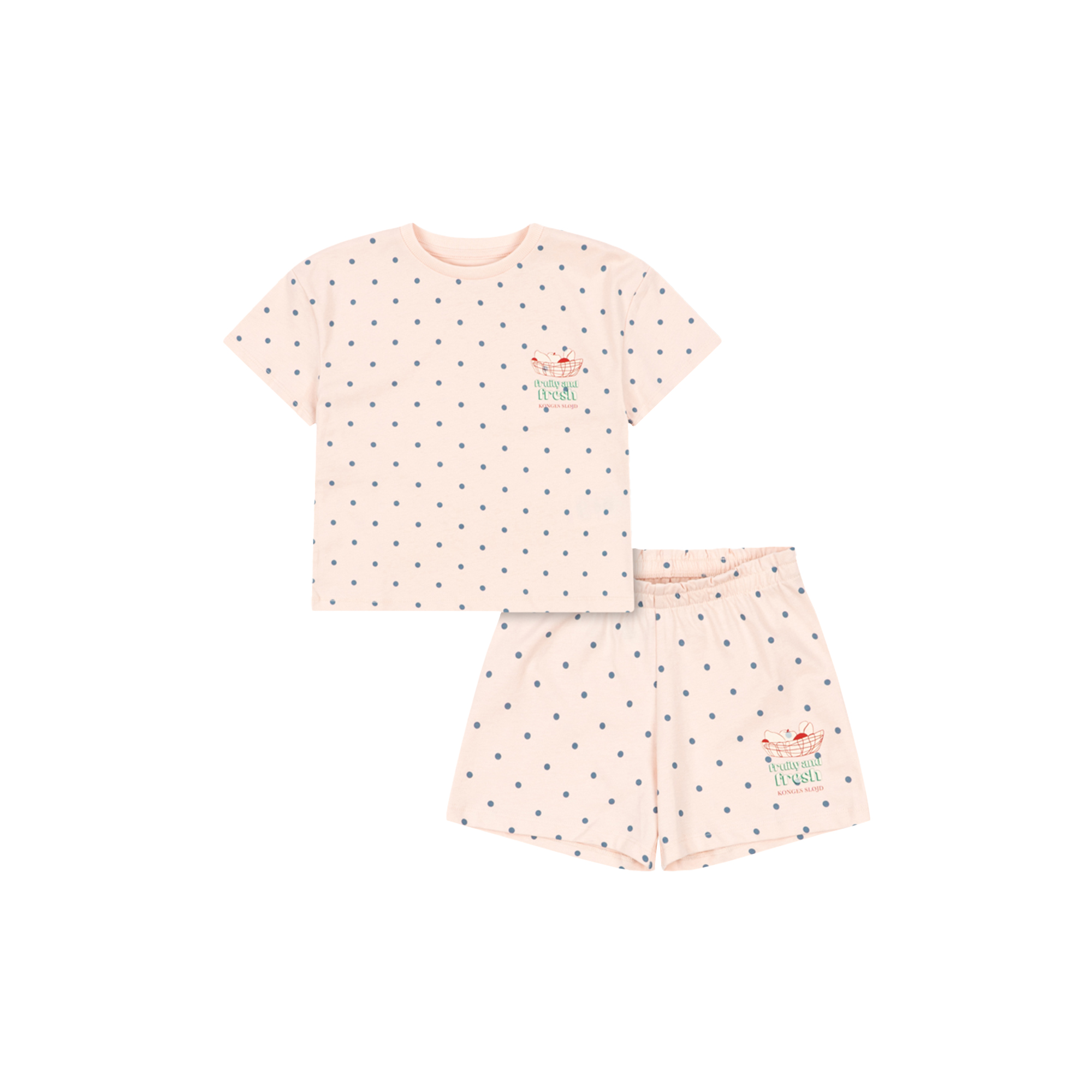 Konges Sløjd - Lin Tee Set, rosewater dot - Str. 5-6Y