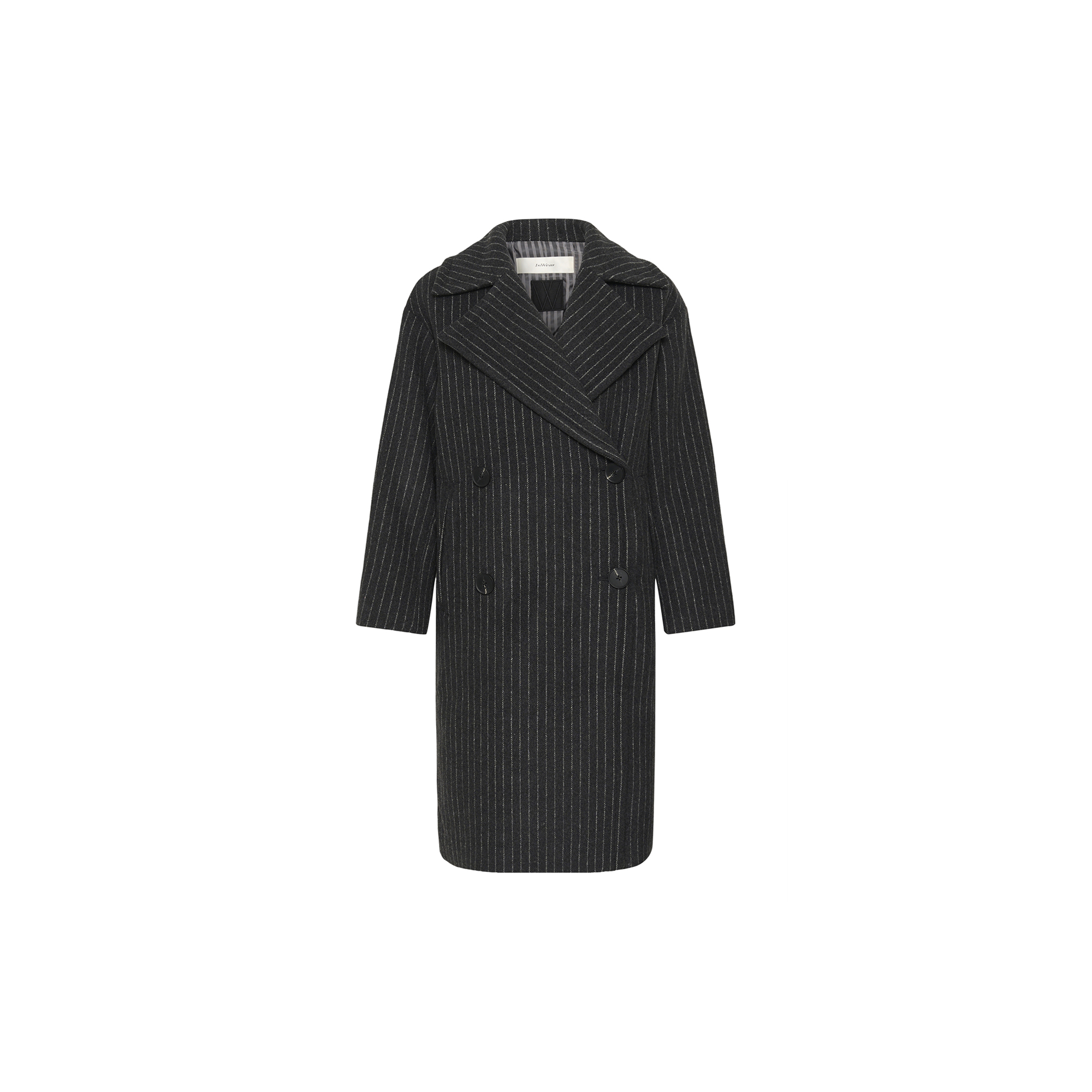 InWear - ZORAHIW DB COAT PINSTRIPED, dark grey melange pinstripe - Str. 38