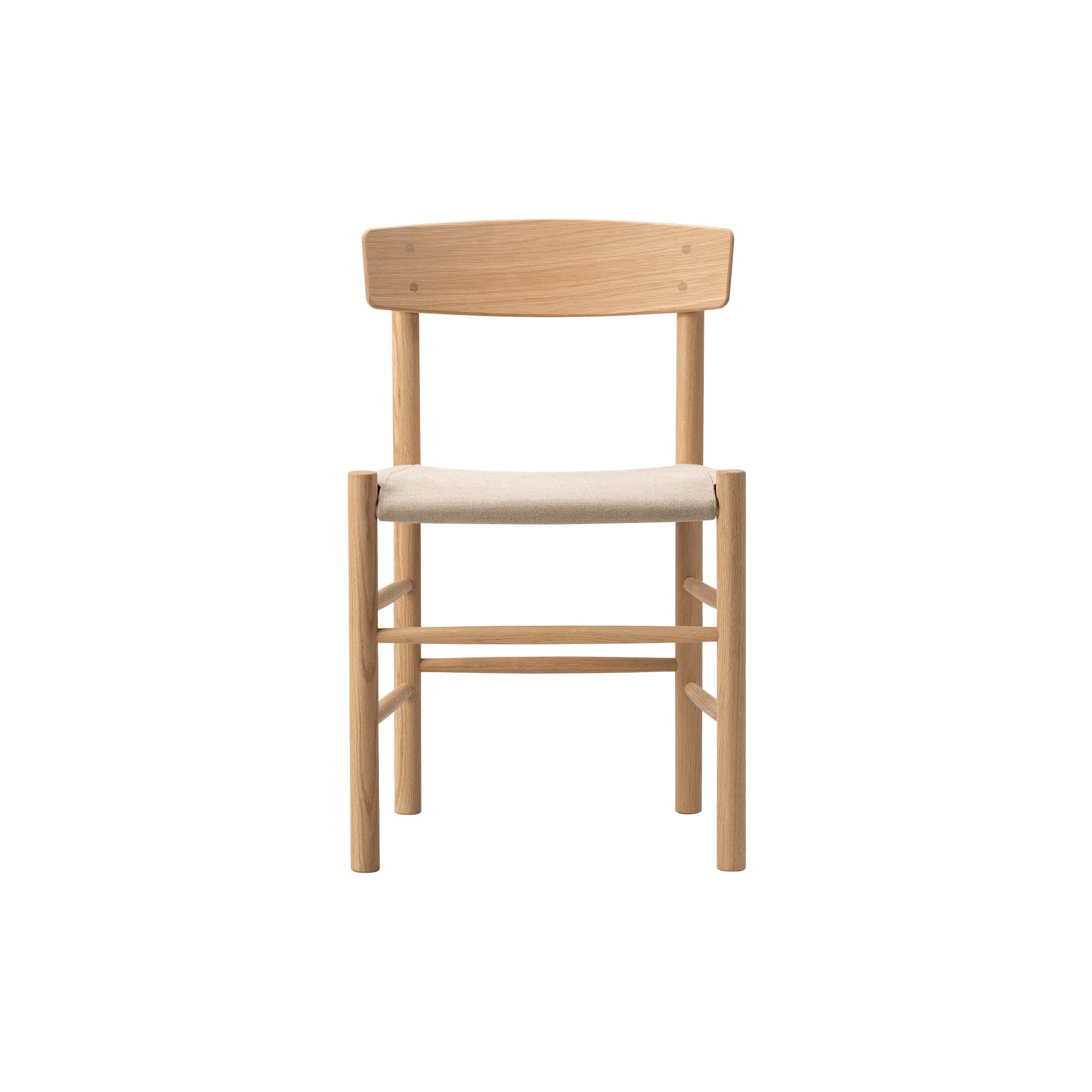 Fredericia Furniture - J39 Mogensen sædepolstret stol, lysolieret eg/natur kanvas