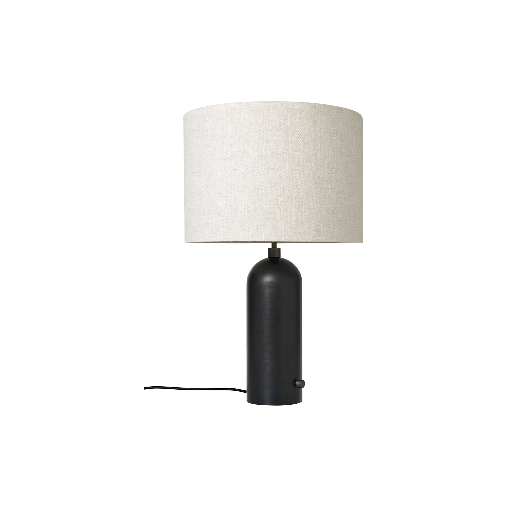 GUBI - Gravity Table Lamp, blackened steel/canvas - H: 65 x Ø 41 cm.