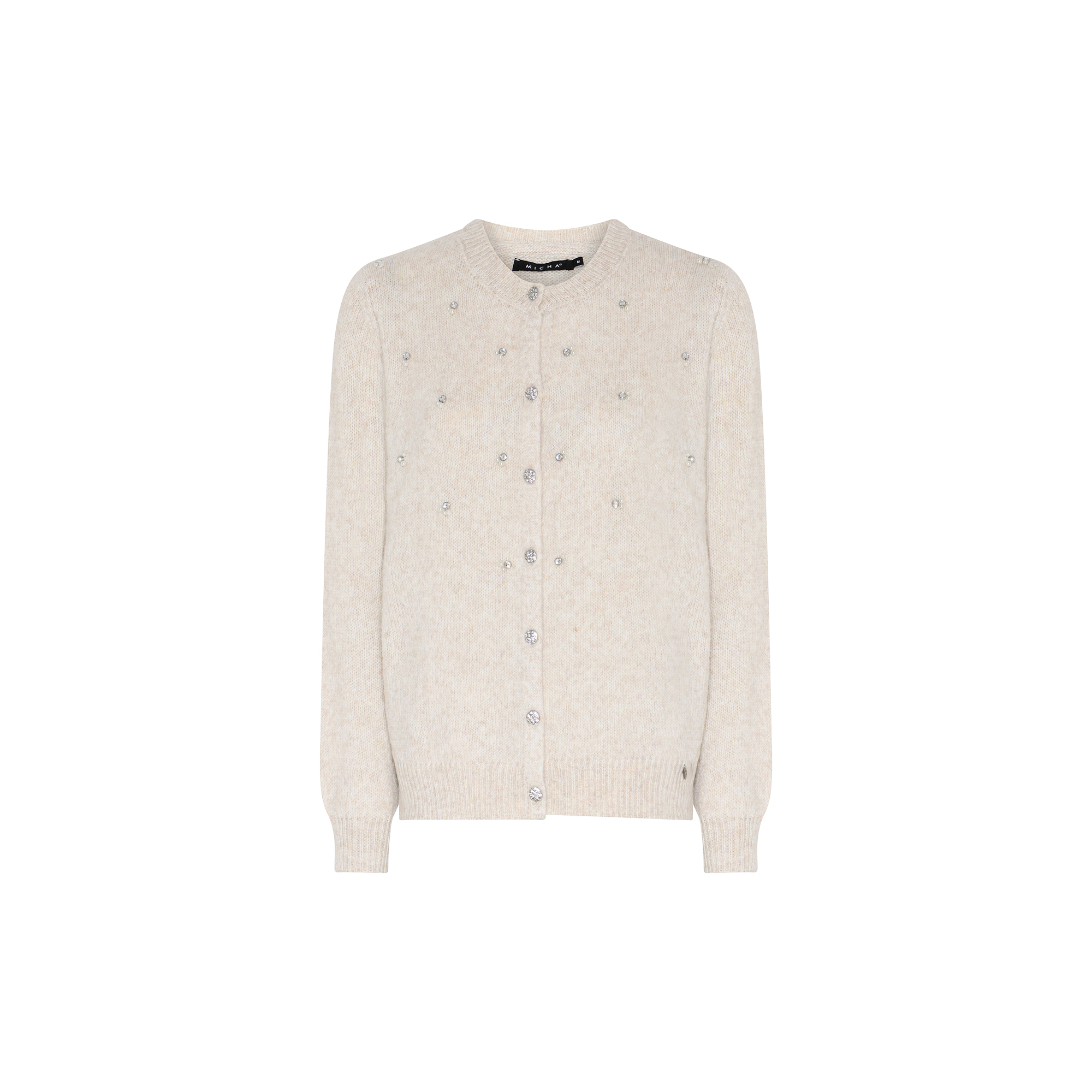 Micha - Cardigan Soft Melange Knit, offwh mel. - Str. XS