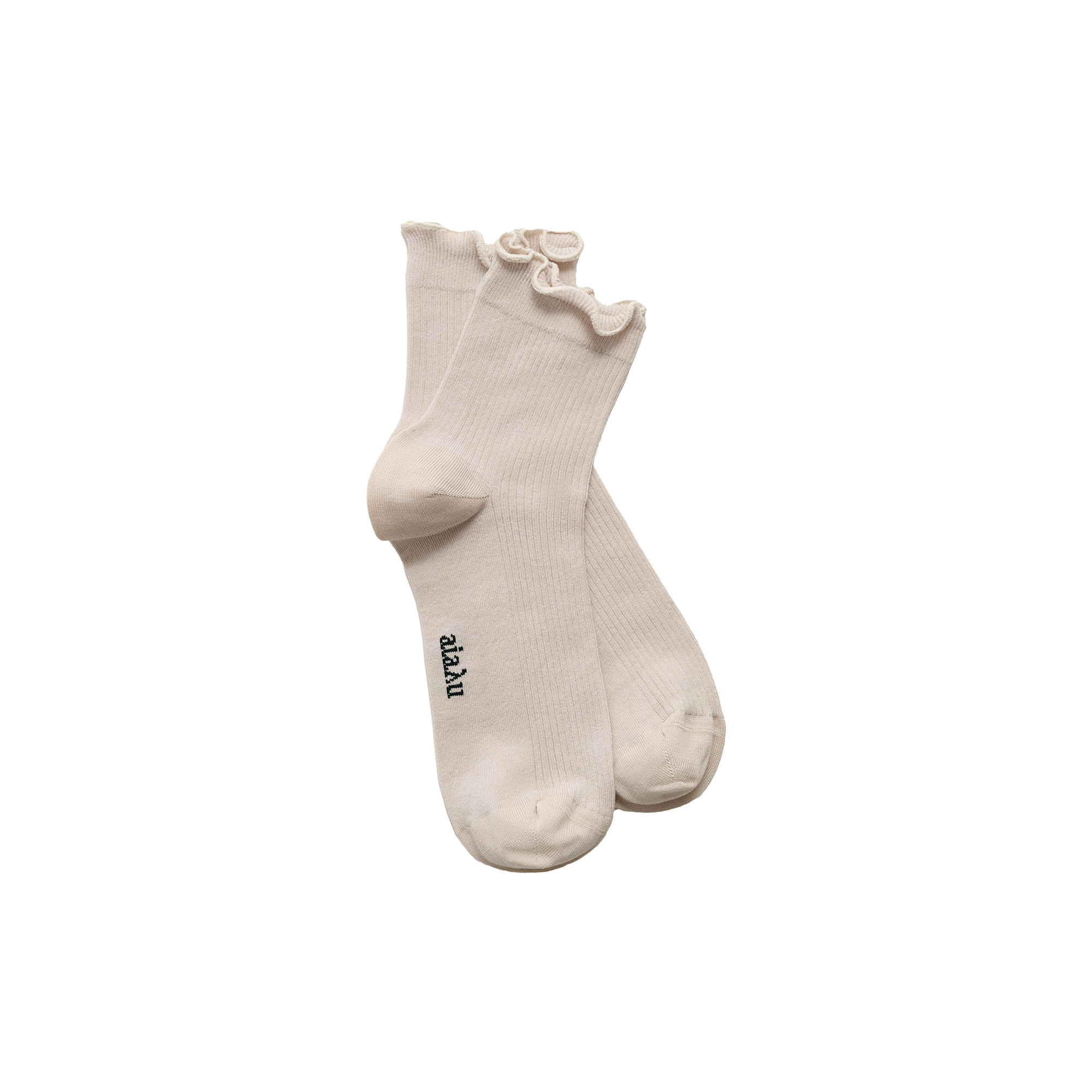 Aiayu - Cotton Frill Sock, milk - 39-41
