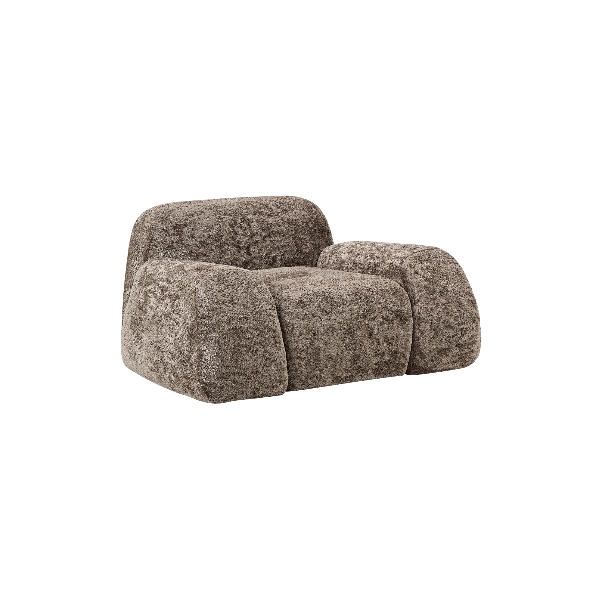 Westwing Collection - Wolke Lounge Chair, teddy bouclé taupe