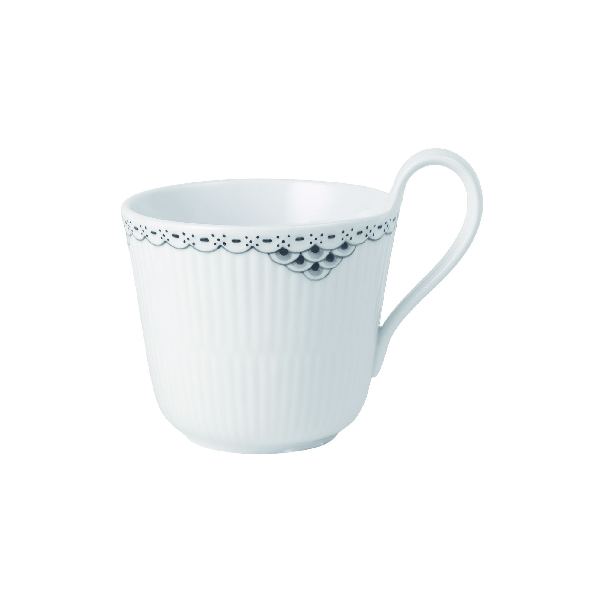 Royal Copenhagen - Sort Riflet Blonde højhankskop 33 cl