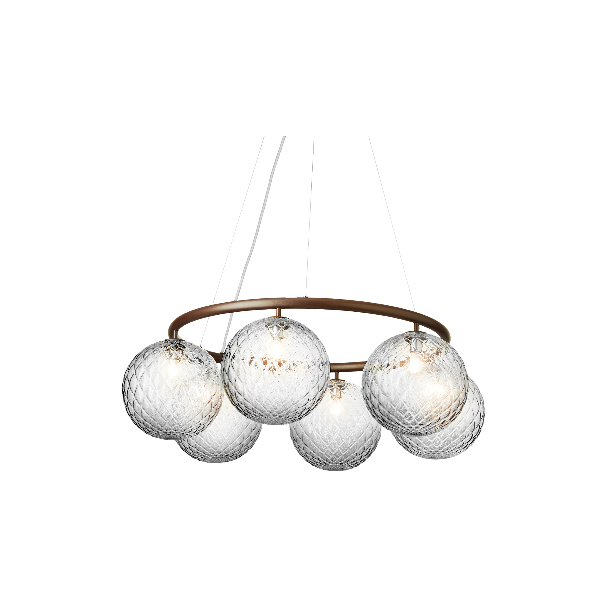 Nuura - Miira 6 Circular Pendant, dark bronze/optic clear