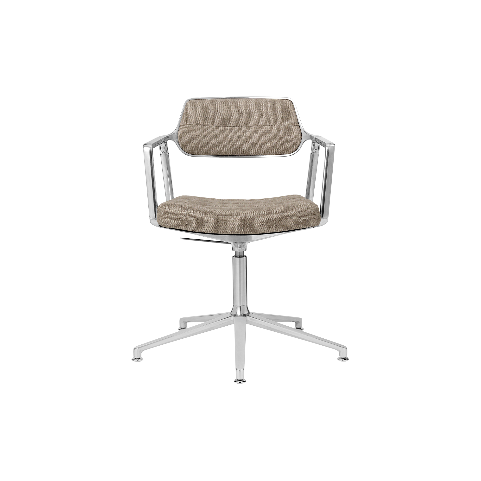 Vipp - VIPP453 Swivel+ Chair with Gliders, dark sand/polished aluminium