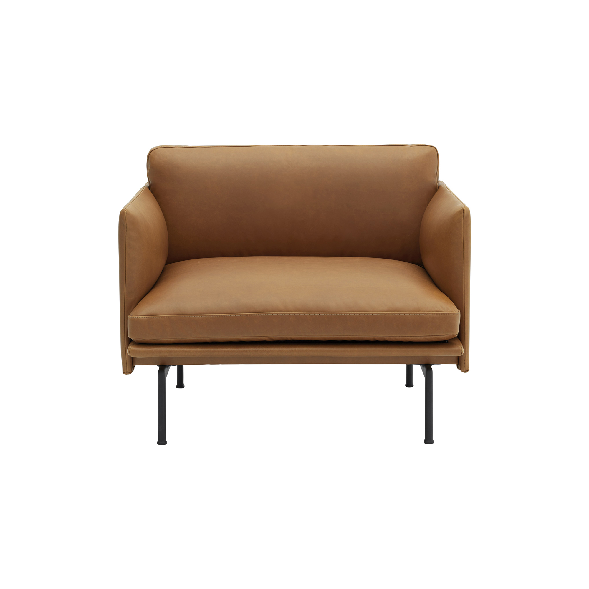 Muuto - Outline Chair, refine leather cognac/black