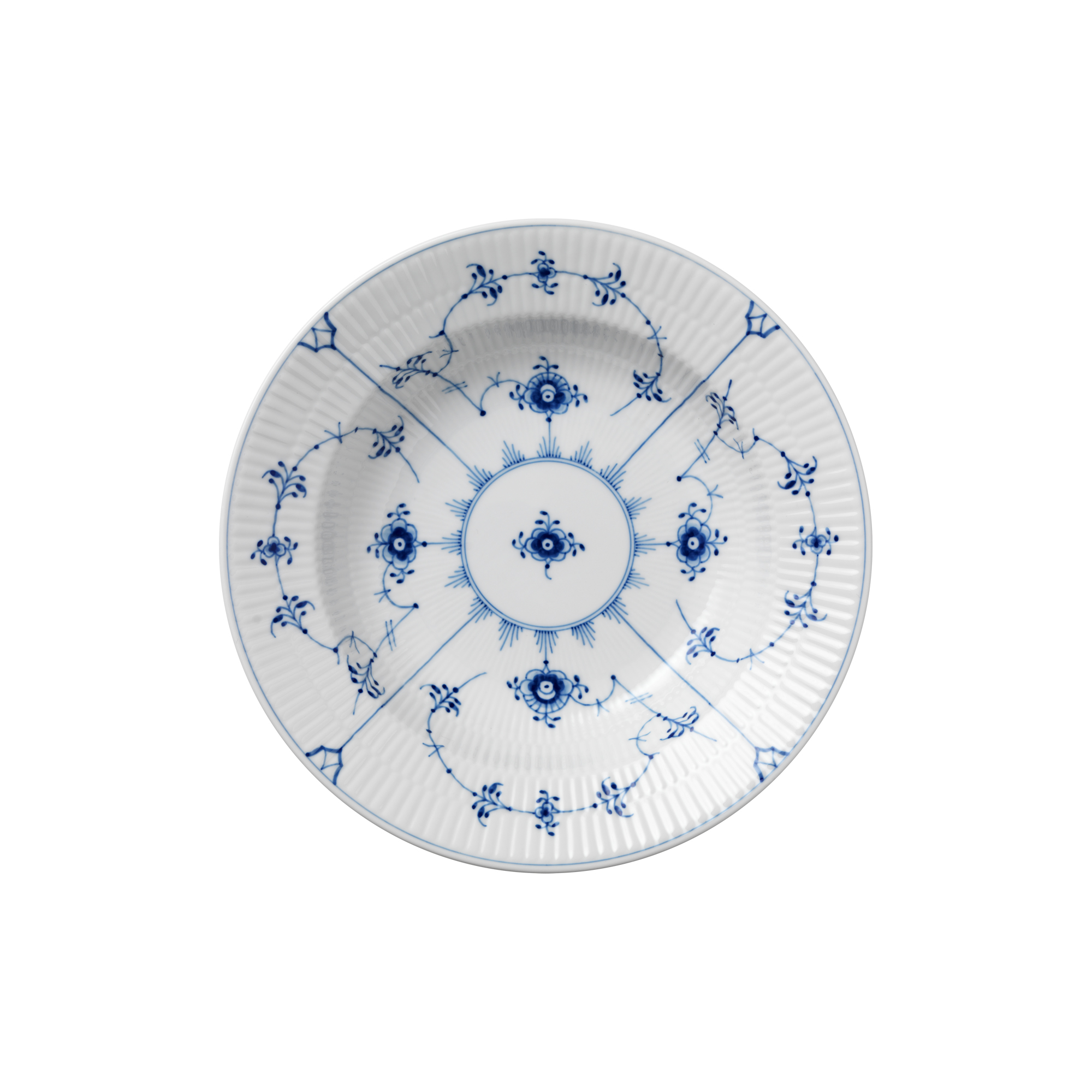 Royal Copenhagen - Musselmalet Riflet dyb tallerken Ø 23 cm - Ø23 cm