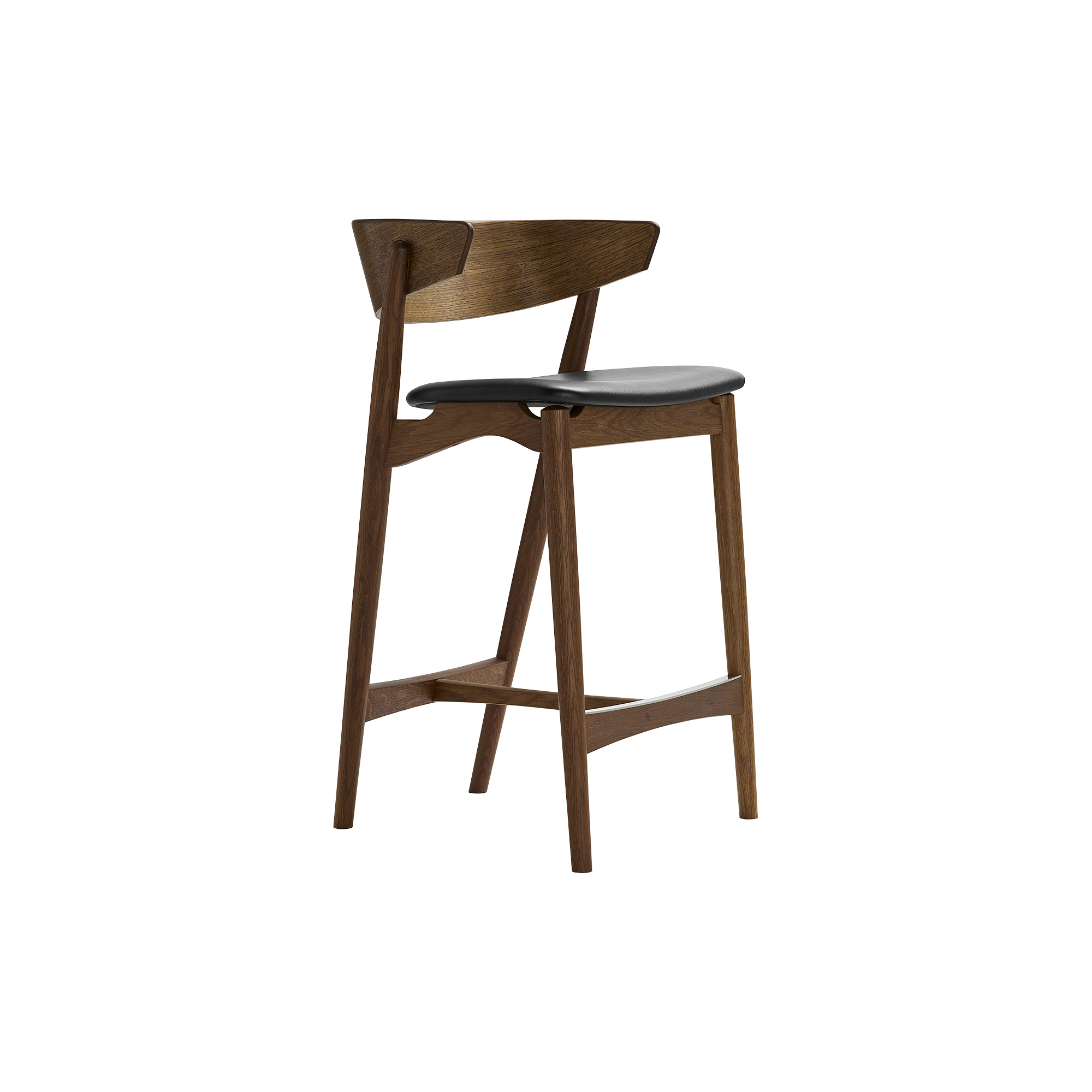 Sibast Furniture - Sibast No 7 barstol, røget olieret eg/sort - 90x54 cm.