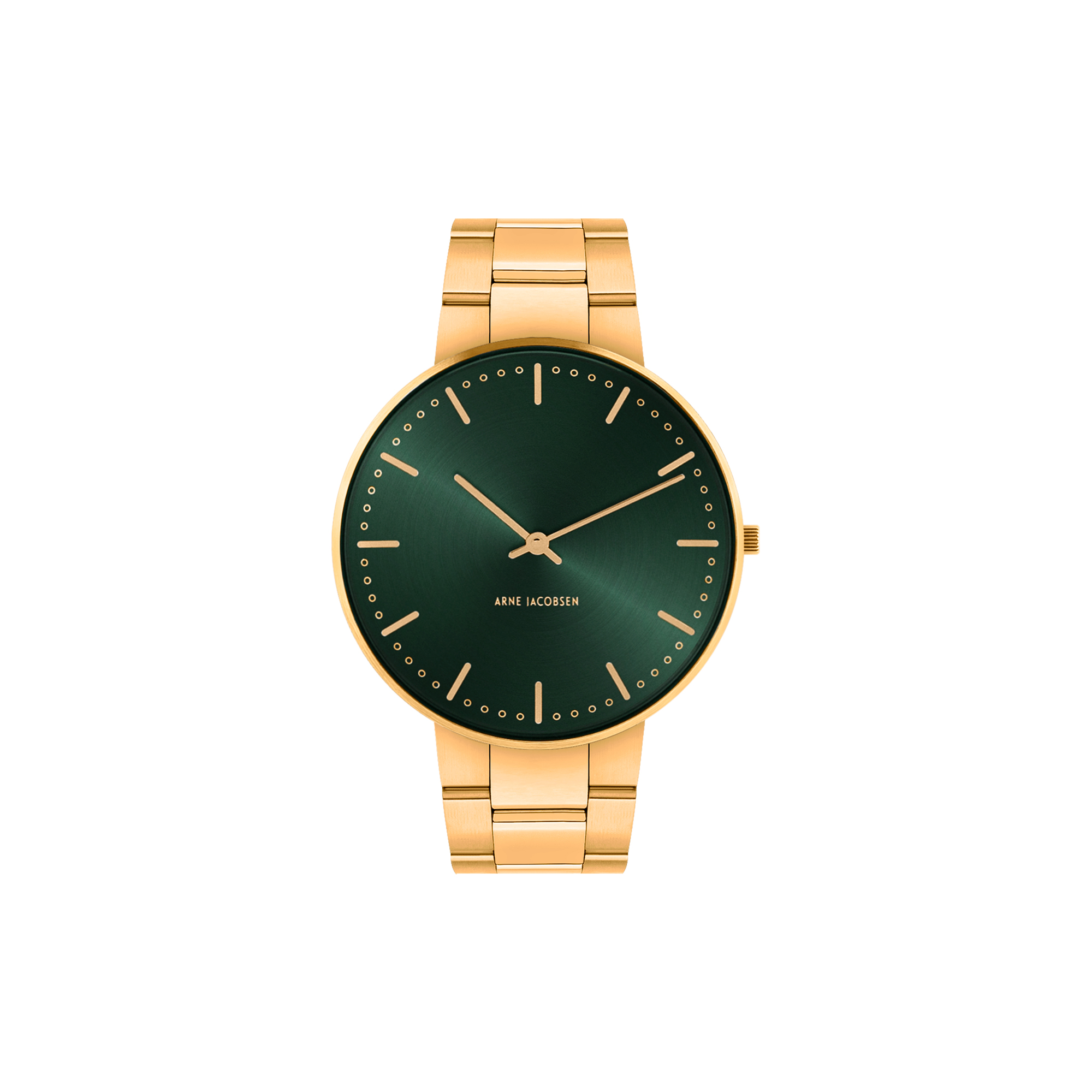 Arne Jacobsen Watches - City Hall armbåndsur, green/gold/matt gold - 40mm