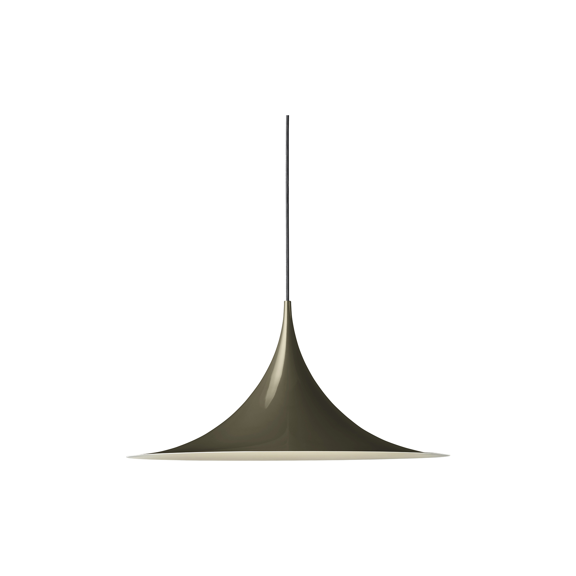 GUBI - Semi Pendant, dark cocoa gloosy - H: 38 x Ø 60 cm.