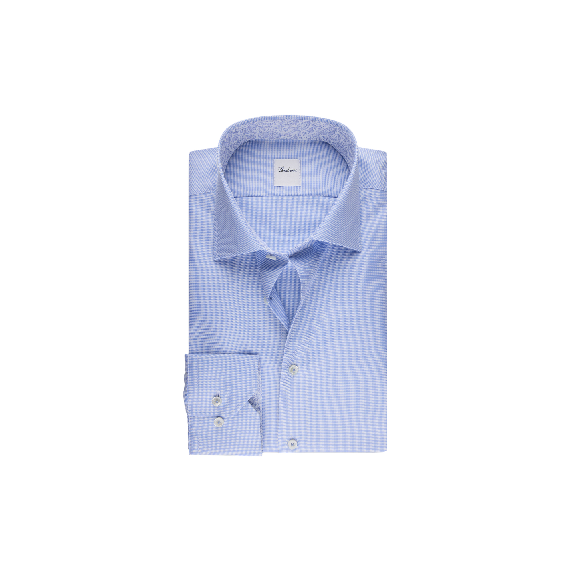 Stenströms - Regular C77 RM cuff Contrast, light blue - Str. 42