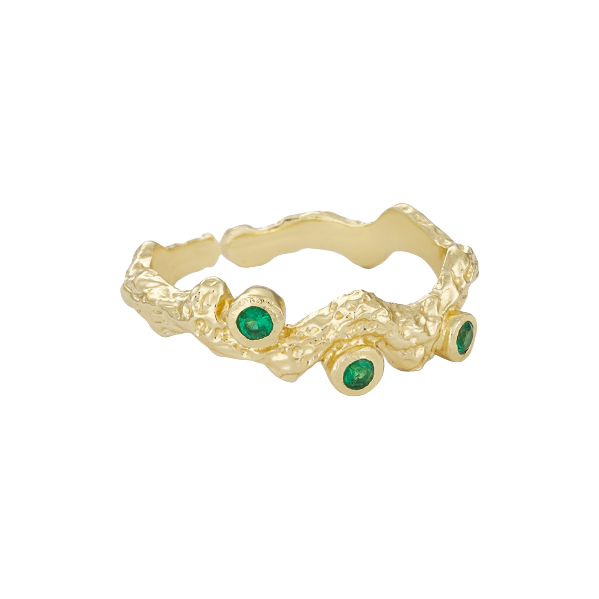 Pure by Nat - Noora Foil Ring, green