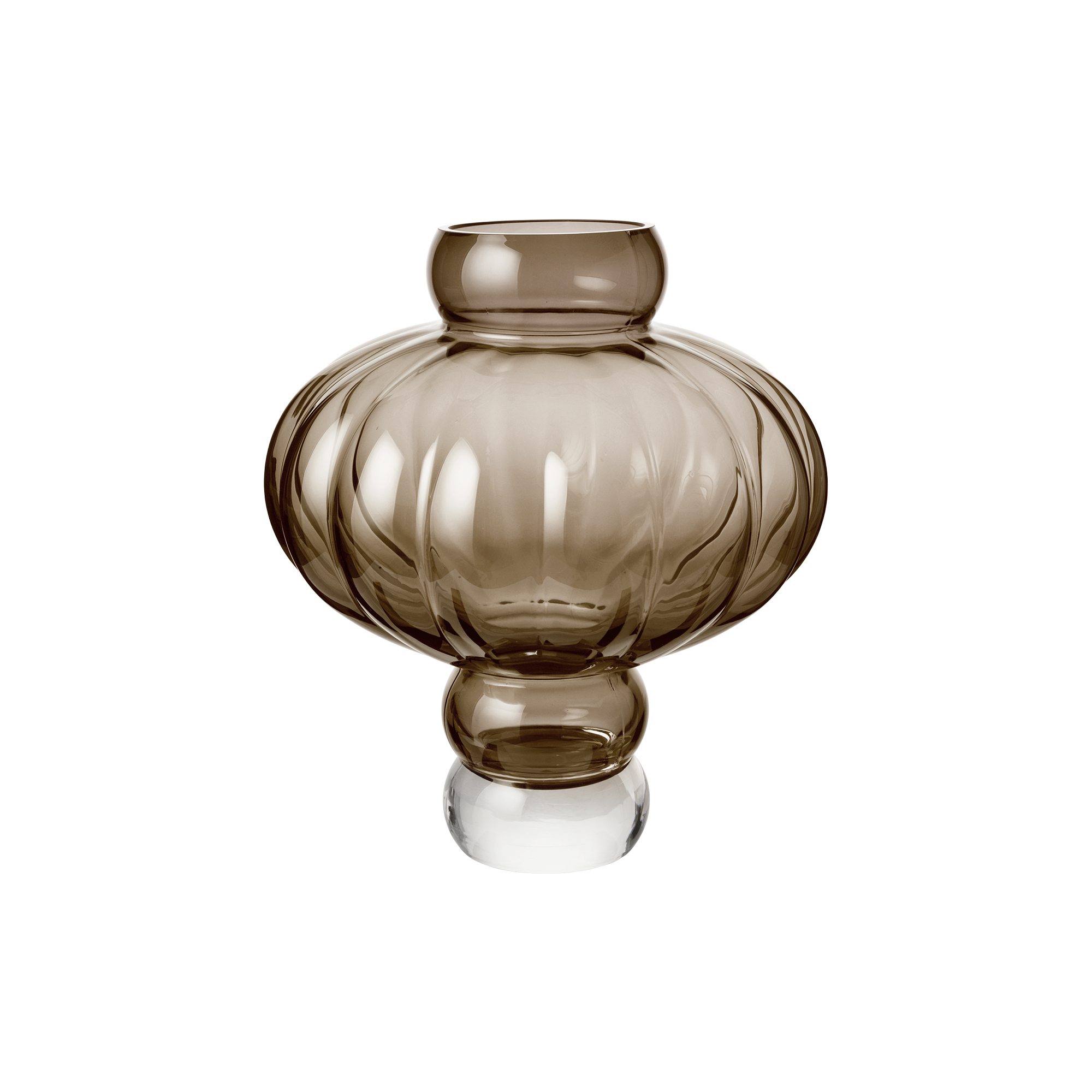 Louise Roe - Balloon vase 03, smoke - H: 40 x Ø 13-35 cm.