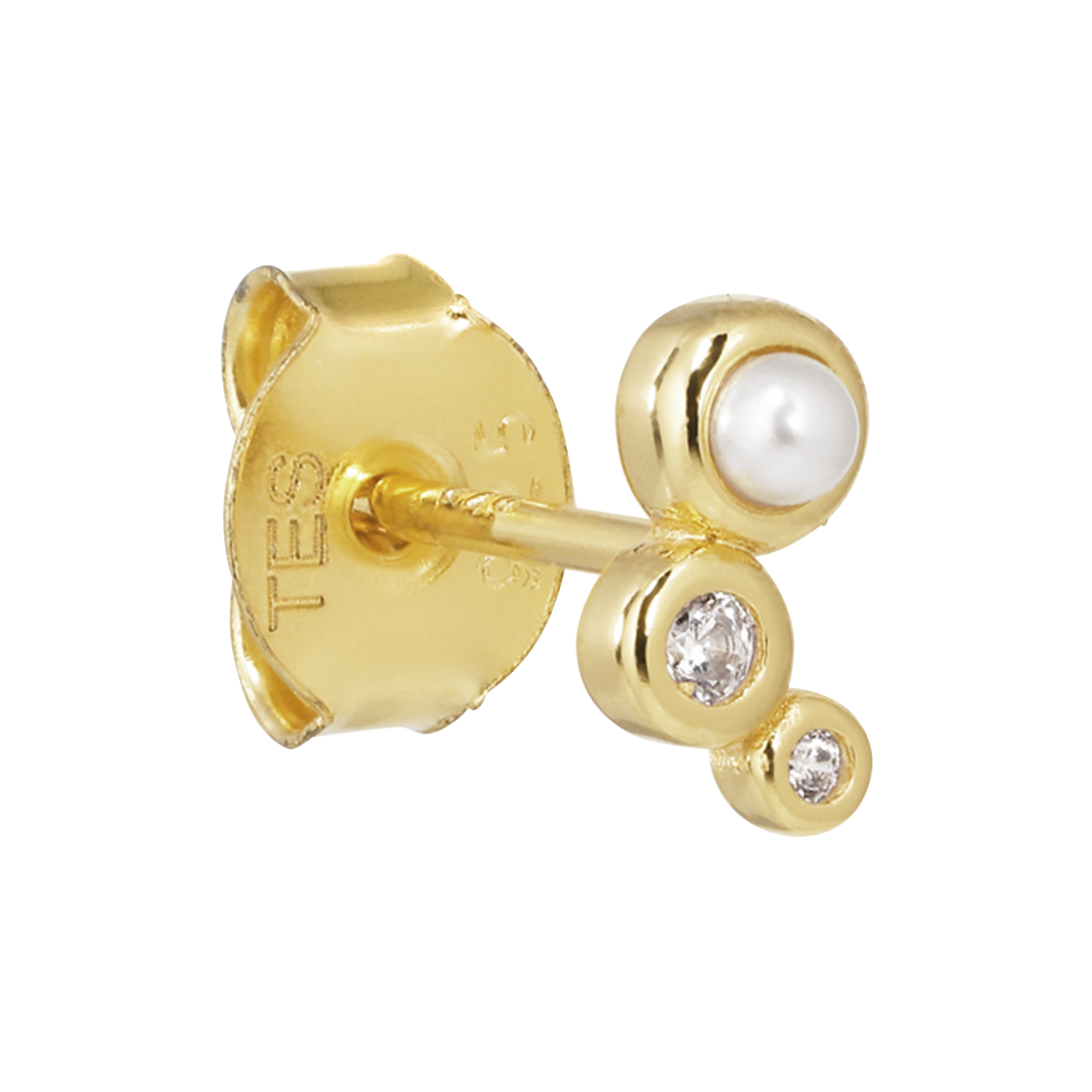 The Earring Shop - Trinity Stud, pearl/white