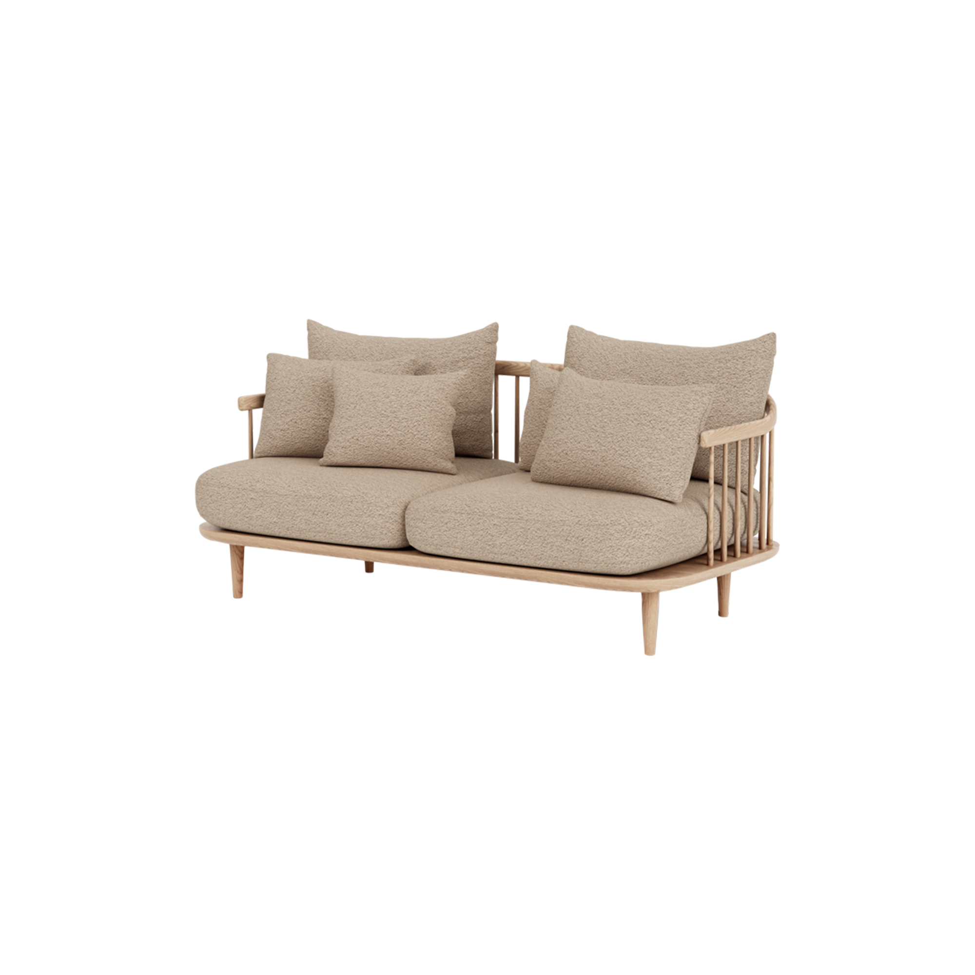 &Tradition - Fly SC2 2-seater Sofa, Karakorum 003/oiled oak