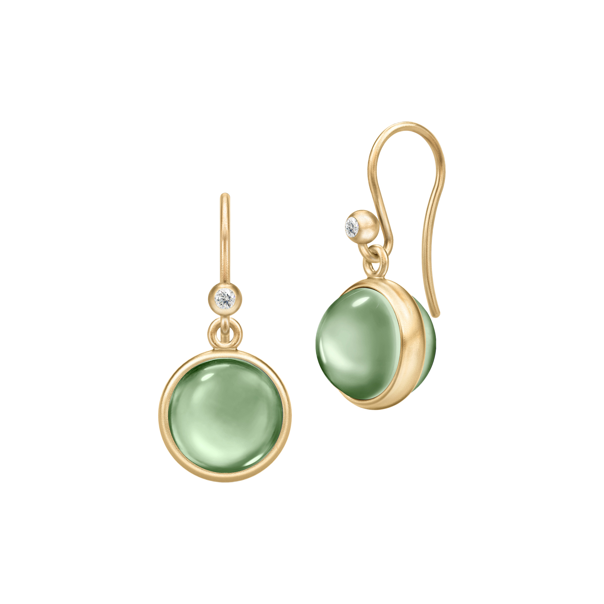 Julie Sandlau - Prime Øreringe, gold/green amethyst