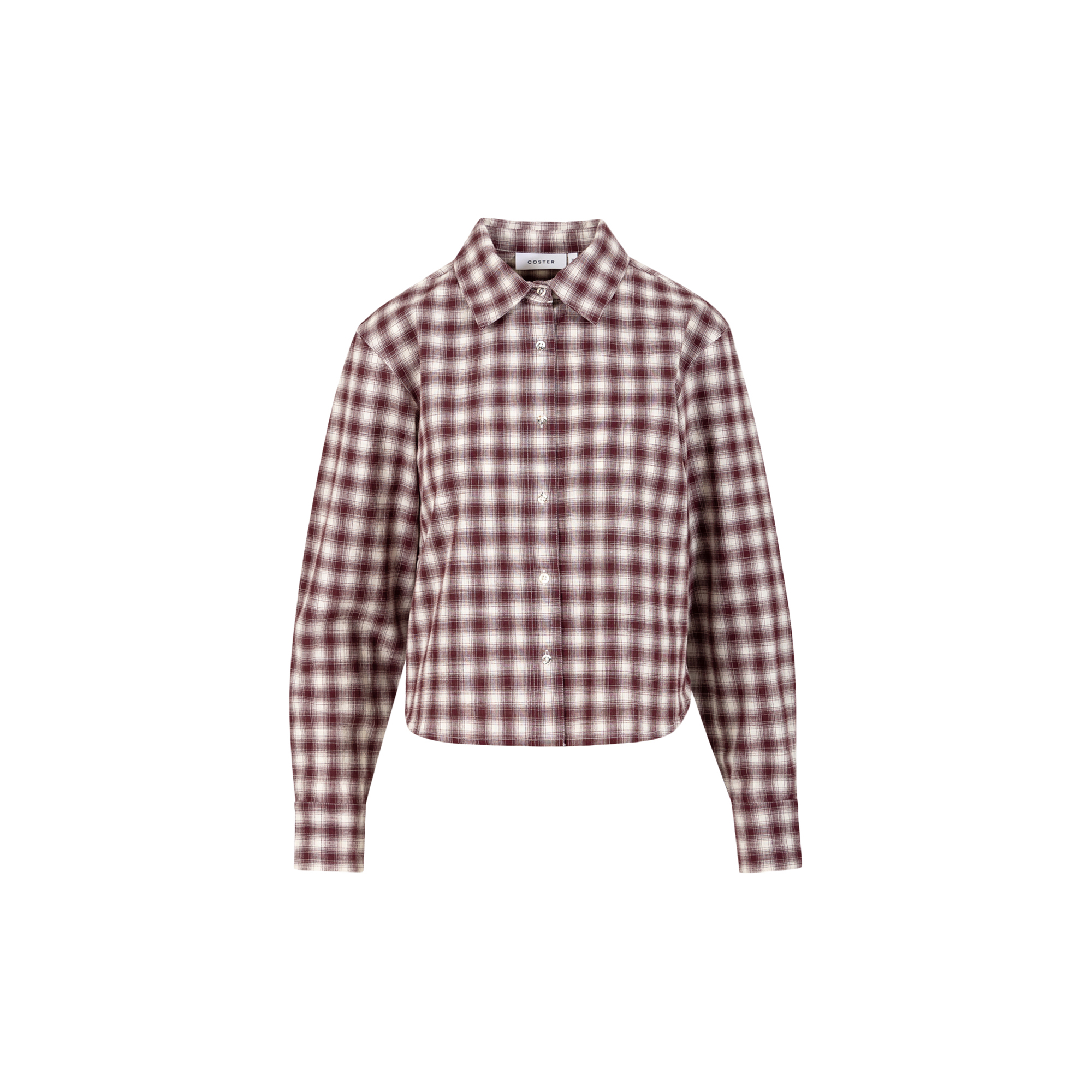 Coster Copenhagen - Classic shirt - checked, creme/ bordeaux check - Str. 42