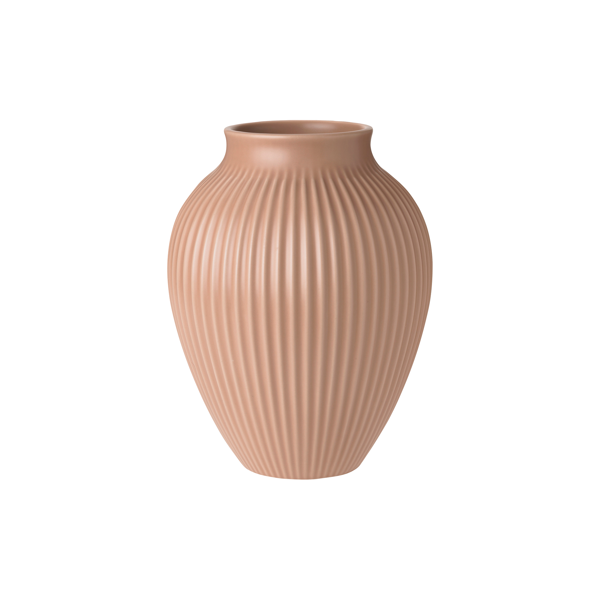 Knabstrup Keramik - Knabstrup vase ripple, mat dusty rose - H20 cm