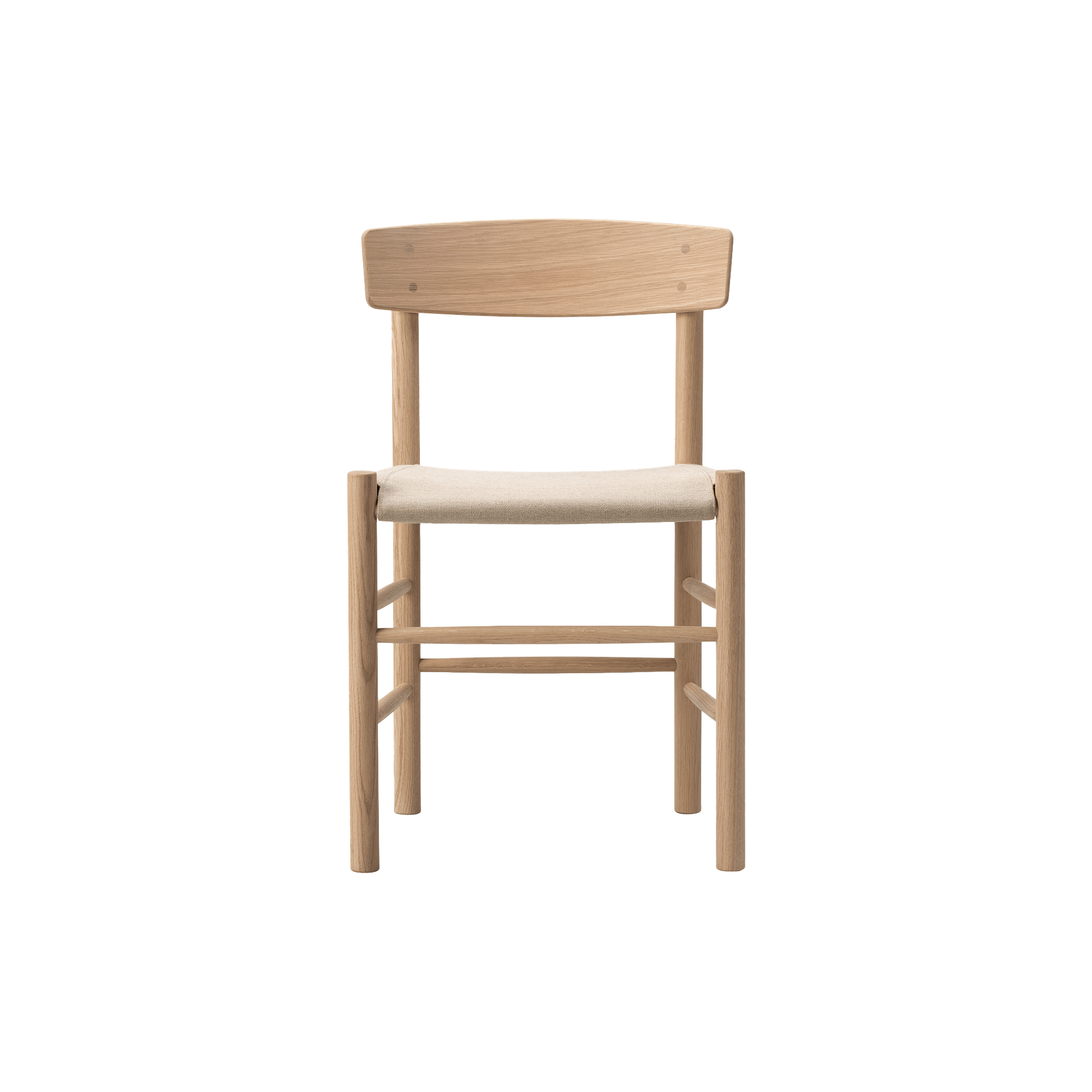 Fredericia Furniture - J39 Mogensen sædepolstret stol, sæbebehandlet eg/natur kanvas