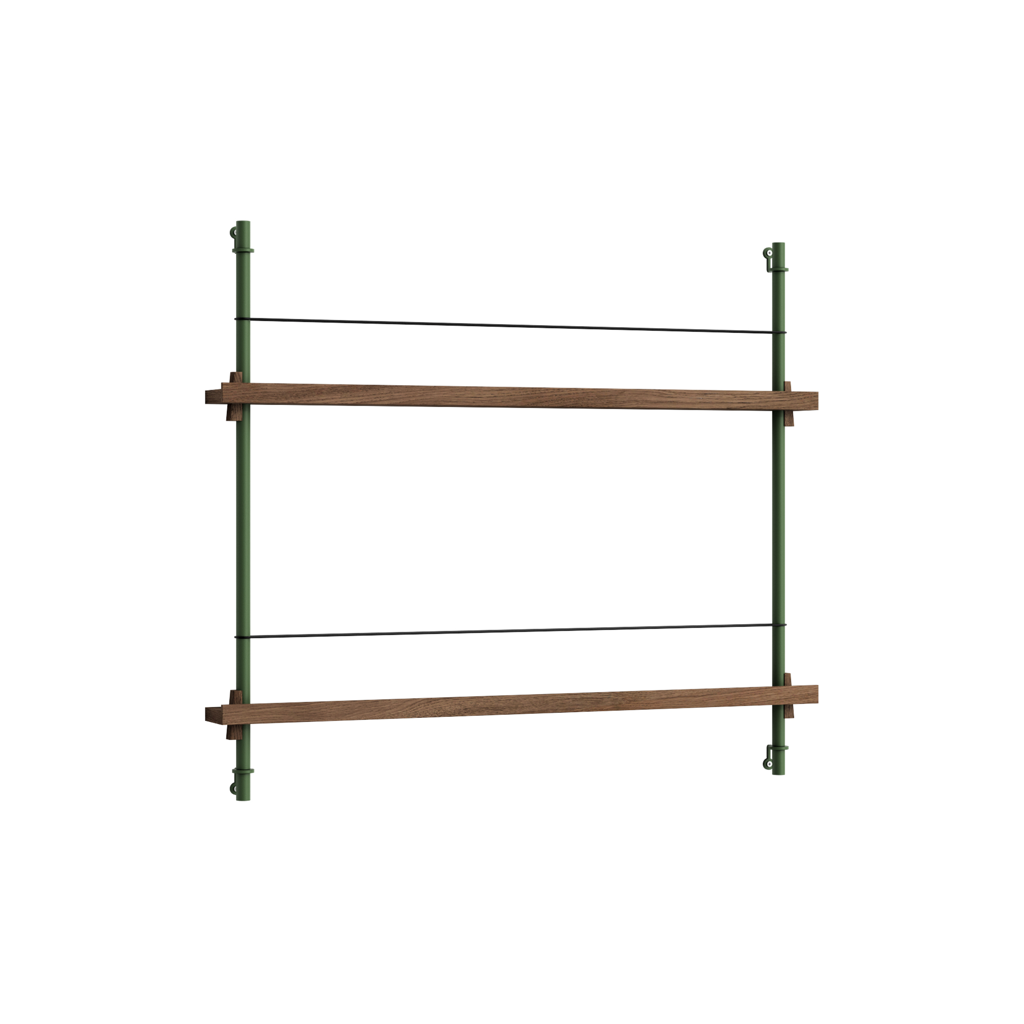 MOEBE - Magazine Shelving Small, smoked oak/pine green