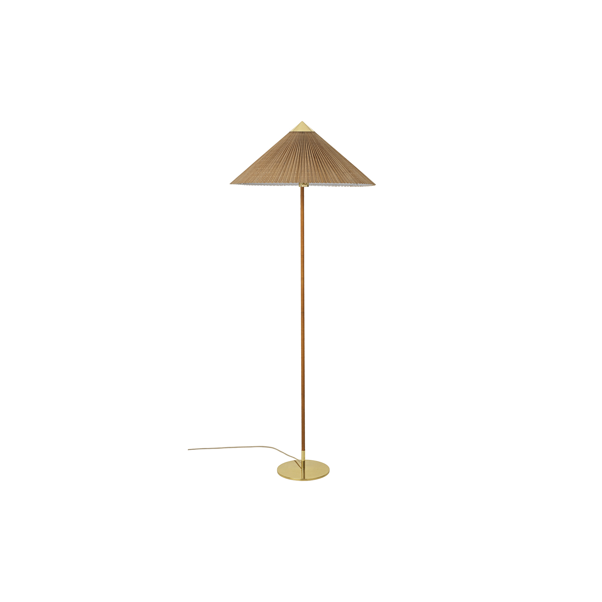 GUBI - 9602 Floor Lamp, brass/bamboo