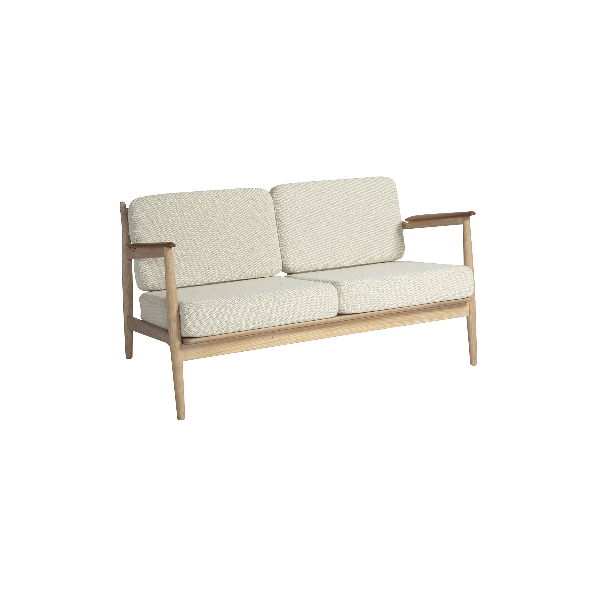 Magnus Olesen Design - Model 107 2-pers. sofa, hvid - H: 68 x B: 130,5 x D: 74 cm.