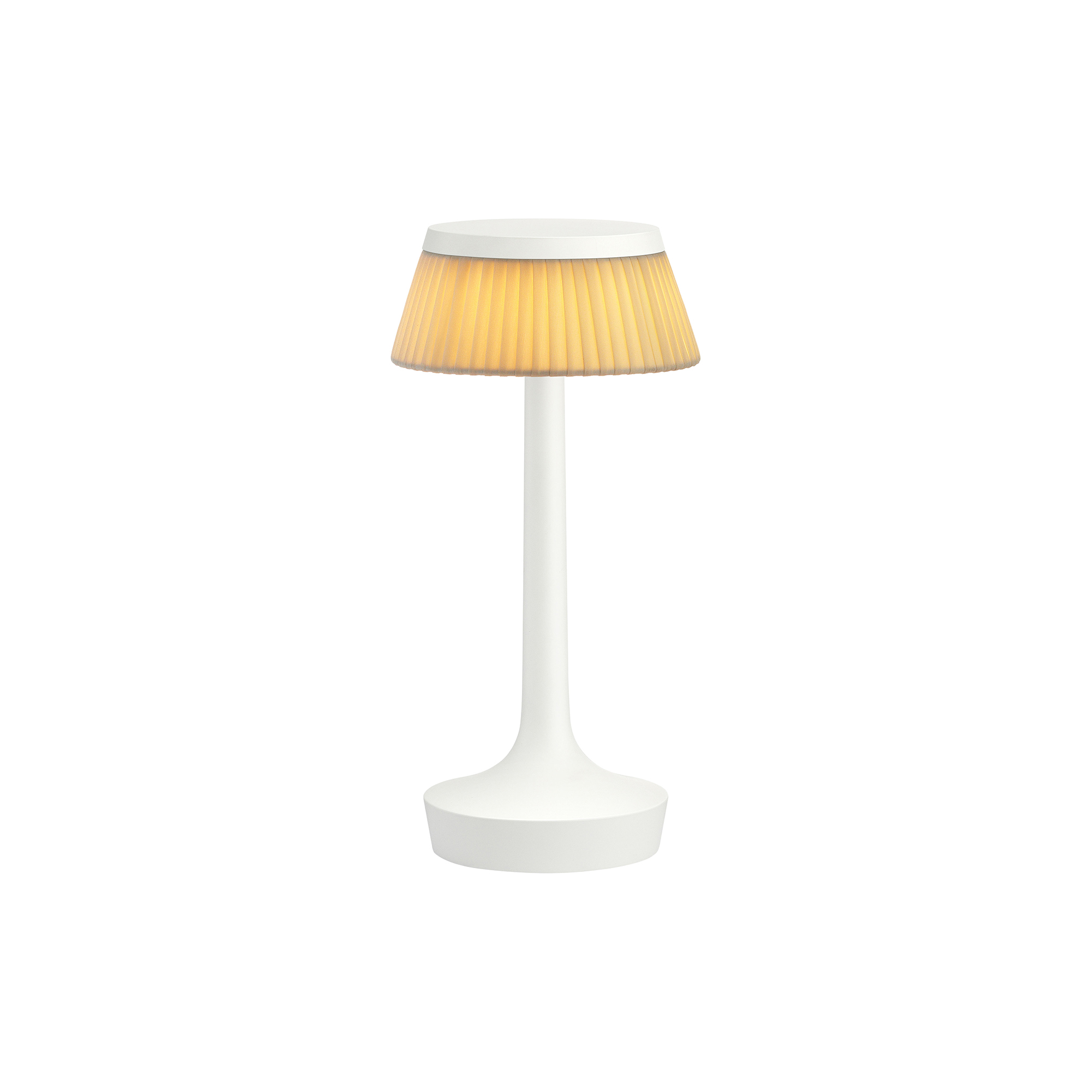 Flos - Bon Jour Unplugged bordlampe med skærm, hvid/soft - H: 27 x Ø 10,3 cm.