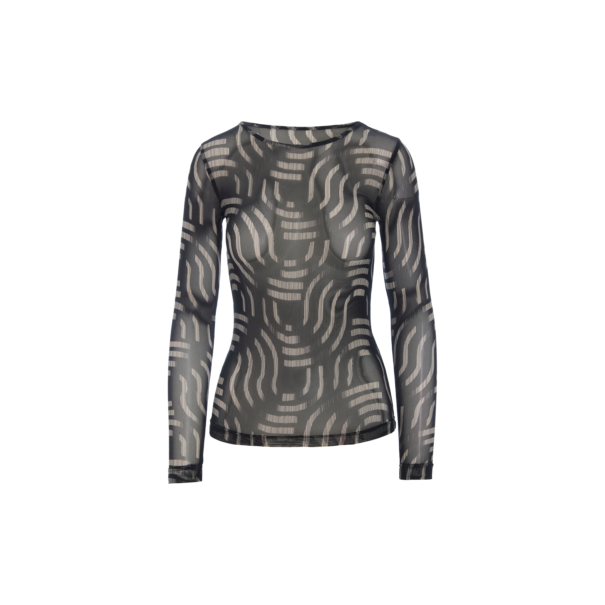 BITTE KAI RAND - Wavy fukashi mesh t-shirt, wavy - Str. S