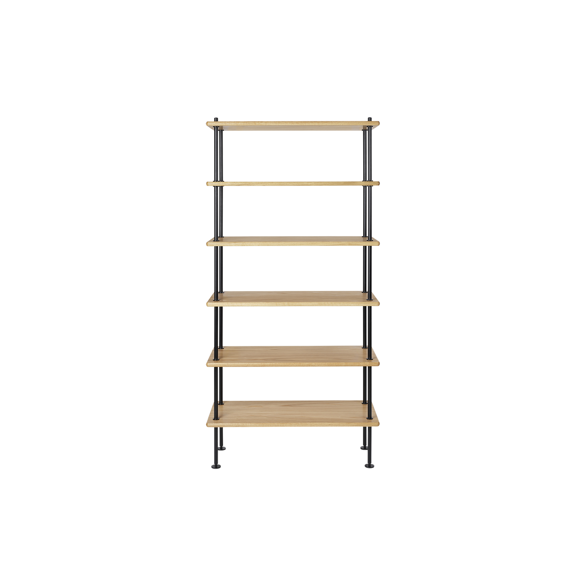 Carl Hansen & Søn - BM0253-3 hyldesystem, olieret eg/sort - H: 156 x B: 79 x D: 37 cm.