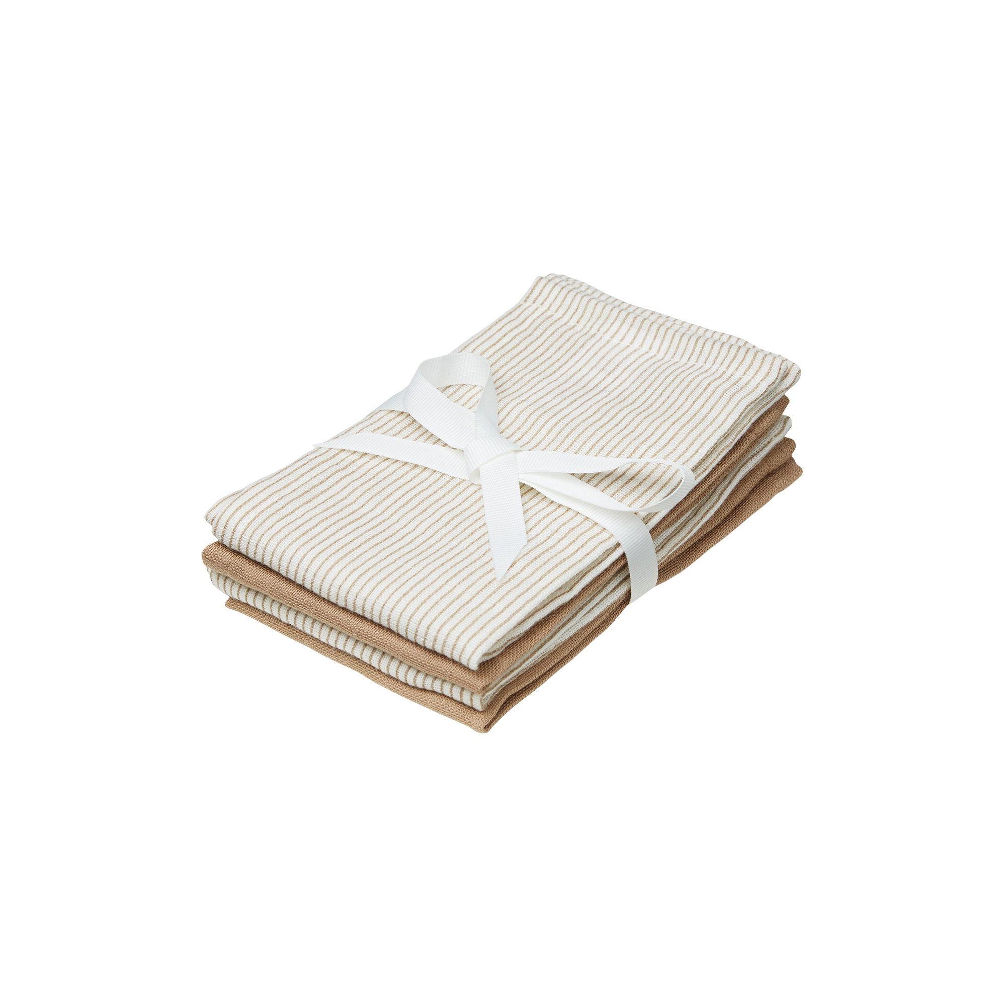 Cam Cam Copenhagen - Vaskeklude 4-pak, classic stripes camel