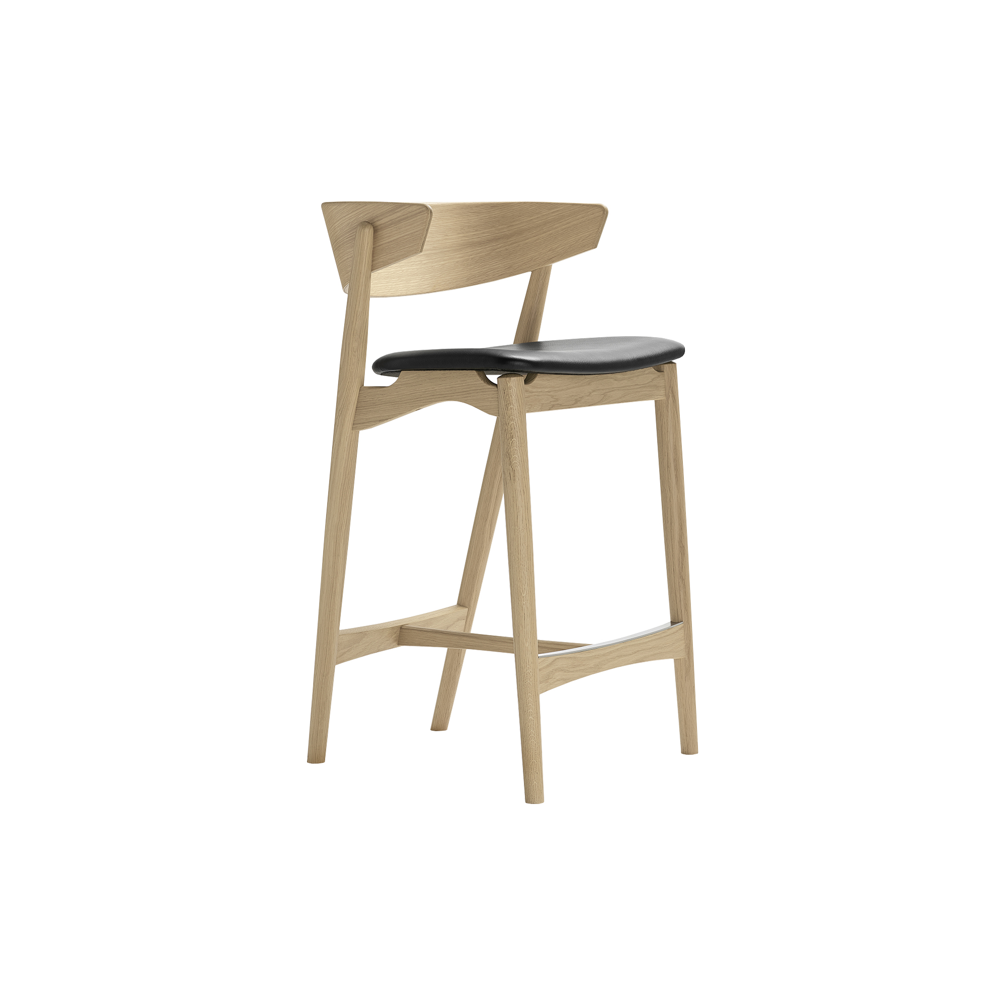 Sibast Furniture - Sibast No 7 barstol, hvidolieret eg/sort - 90x54 cm.