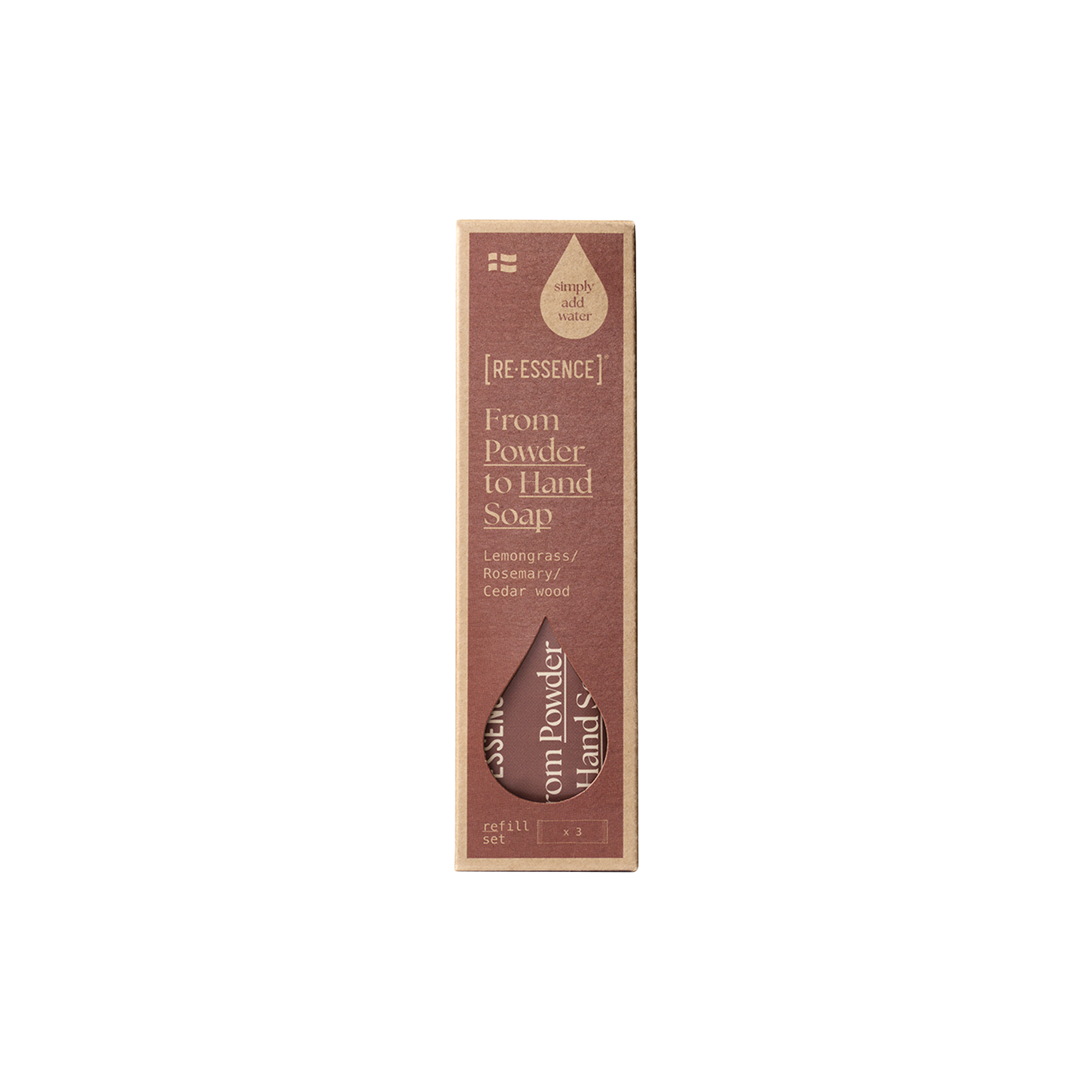 RE-ESSENCE - Håndsæbe refill-sæt 3 stk, citrongræs/rosmarin/cedertræ
