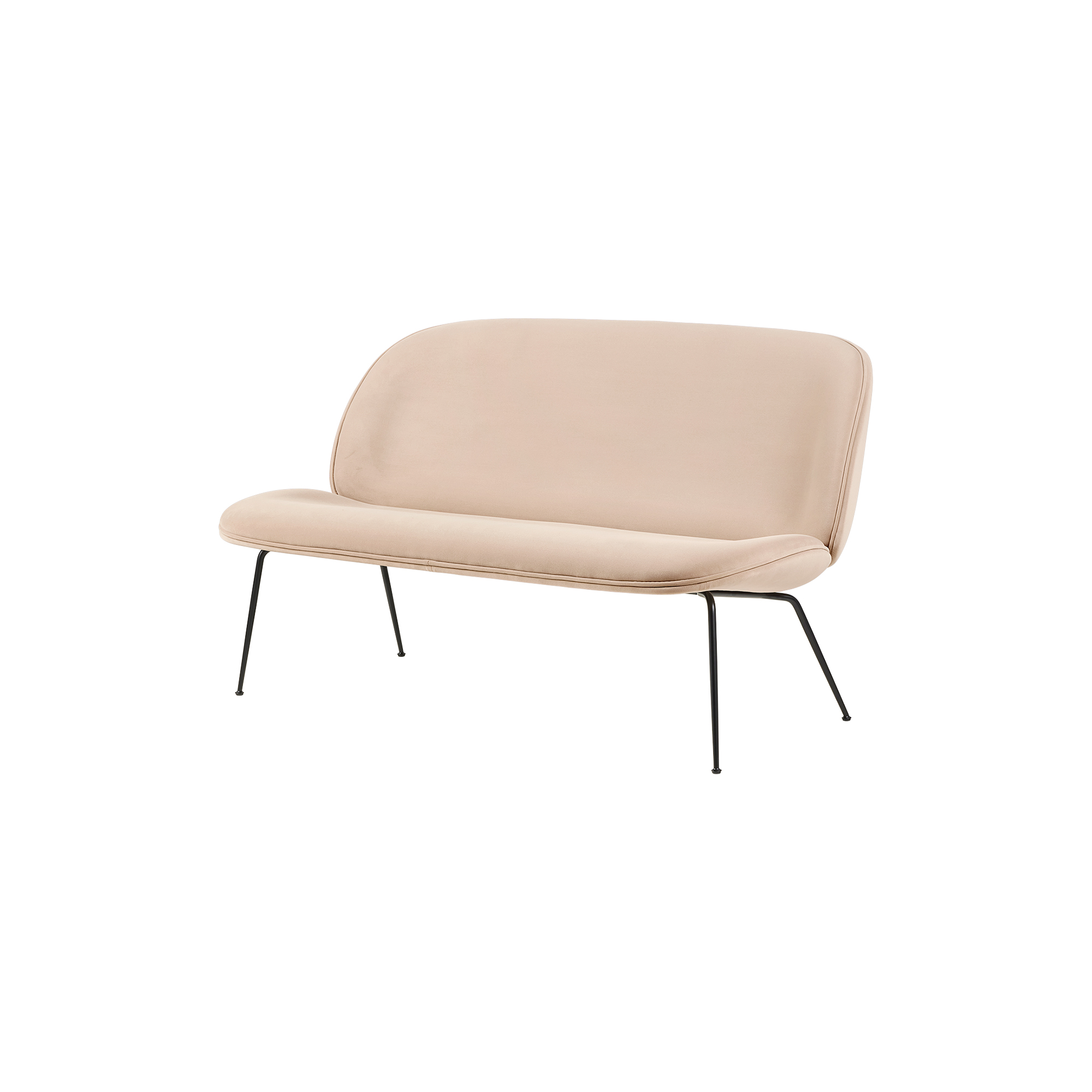 GUBI - Beetle 2-seater Sofa, Sunday 034/black matt - H: 81 x B: 140 x D: 80 cm.