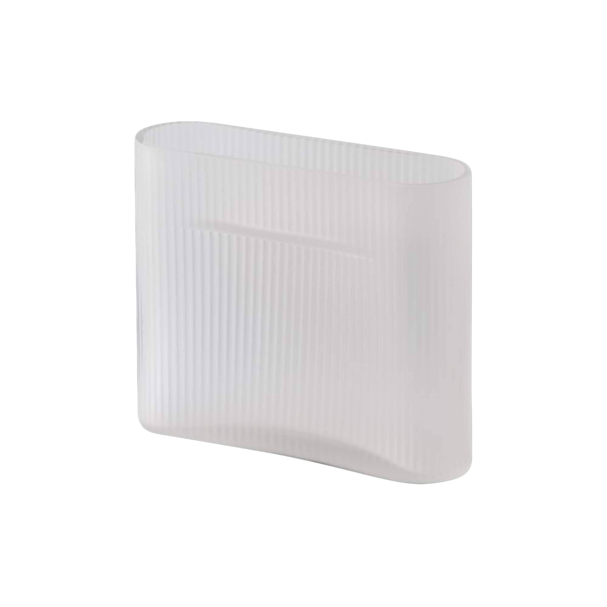 Muuto - Ridge Vase, white/frosted glass - H16.5 cm