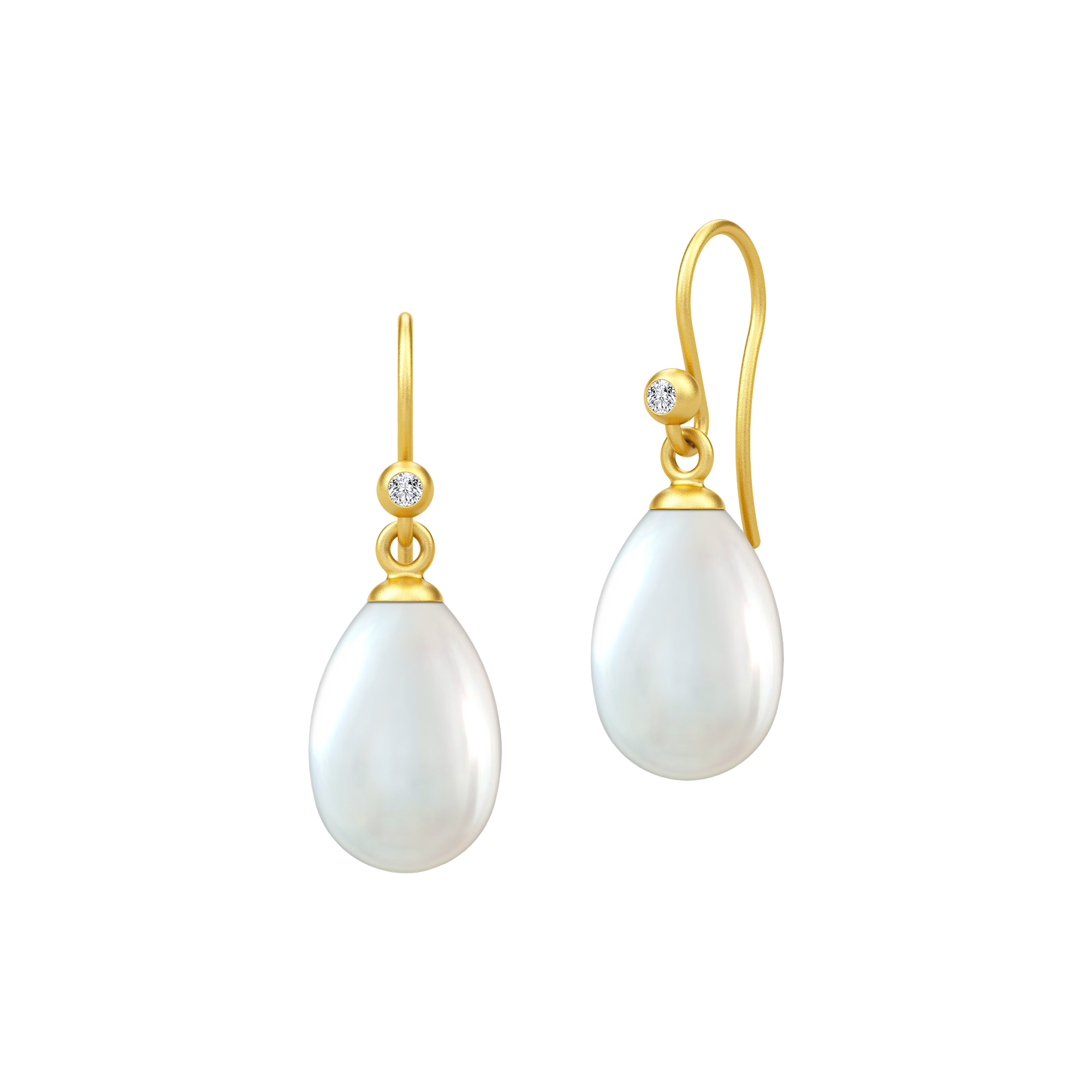 Julie Sandlau - Afrodite Earrings, gold/white pearl, Perla