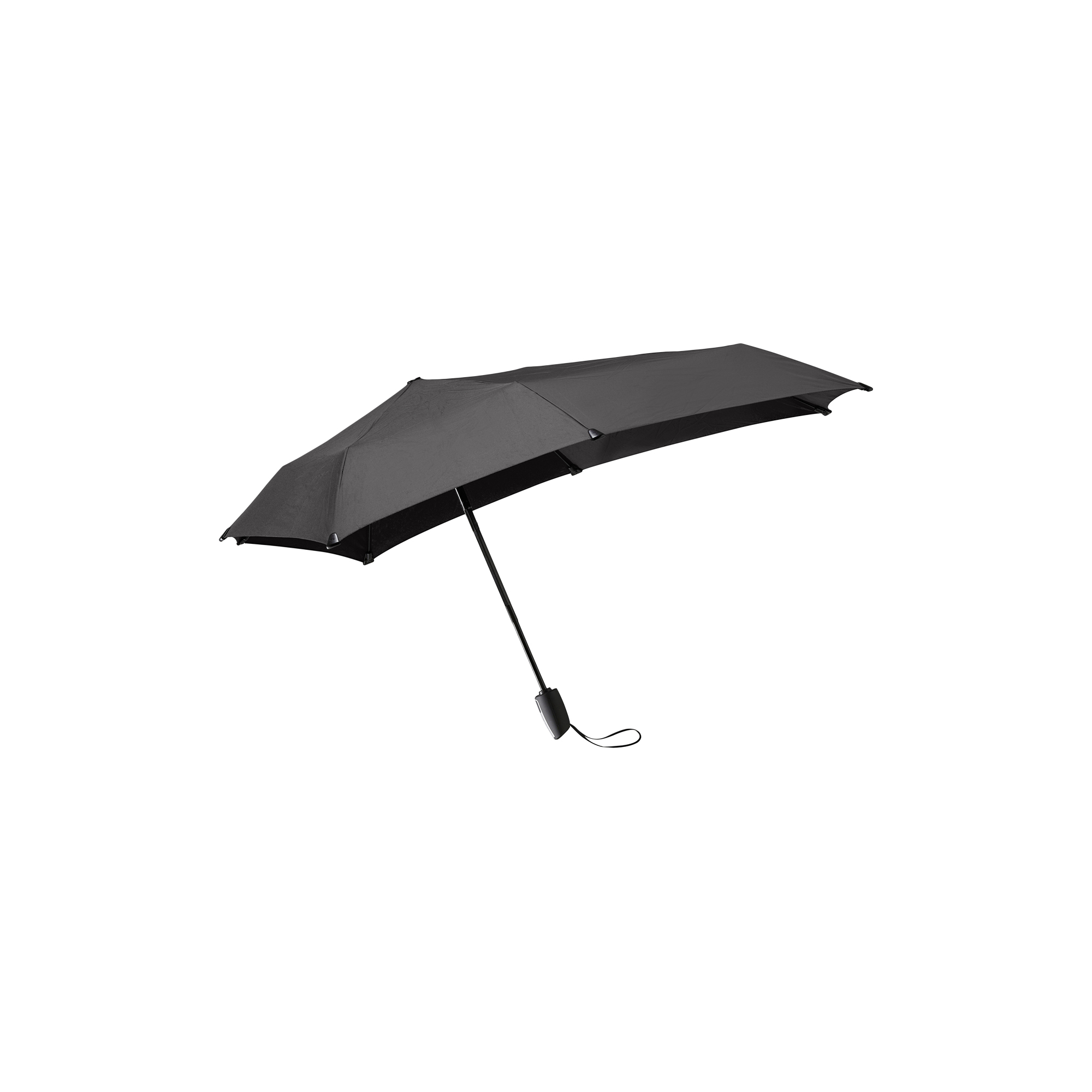 Senz - Mini automatic foldable storm umbrella, pure black - 91x91 cm