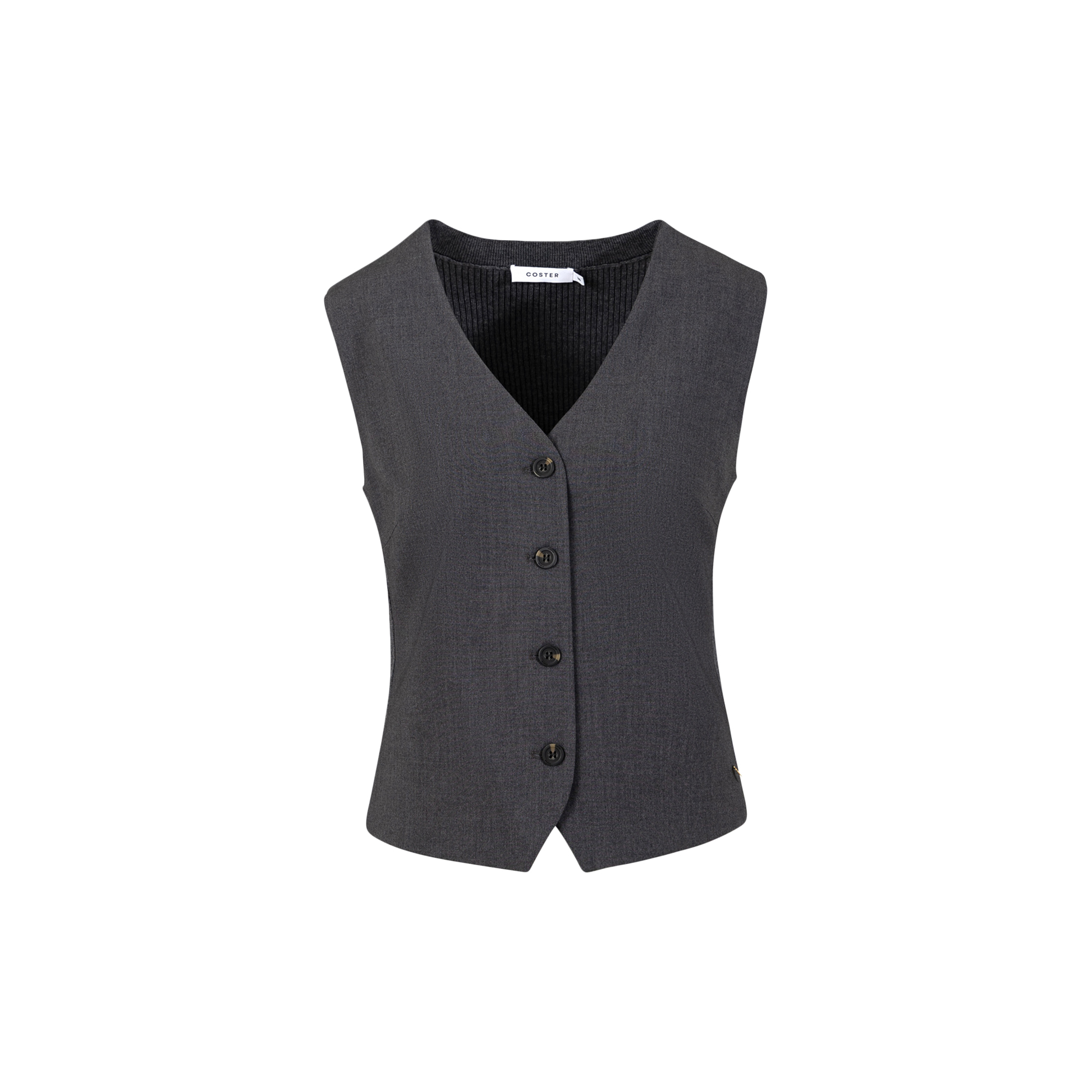 Coster Copenhagen - Vest with knit back, asphalt grey - Str. 44